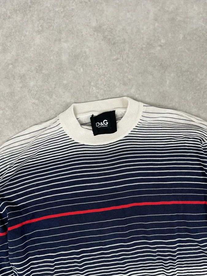 Dolce & Gabbana 2000s Dolce & Gabbana Navy & White Gradient Striped Sweater Size US S / EU 44-46 / 1 - 6 Thumbnail
