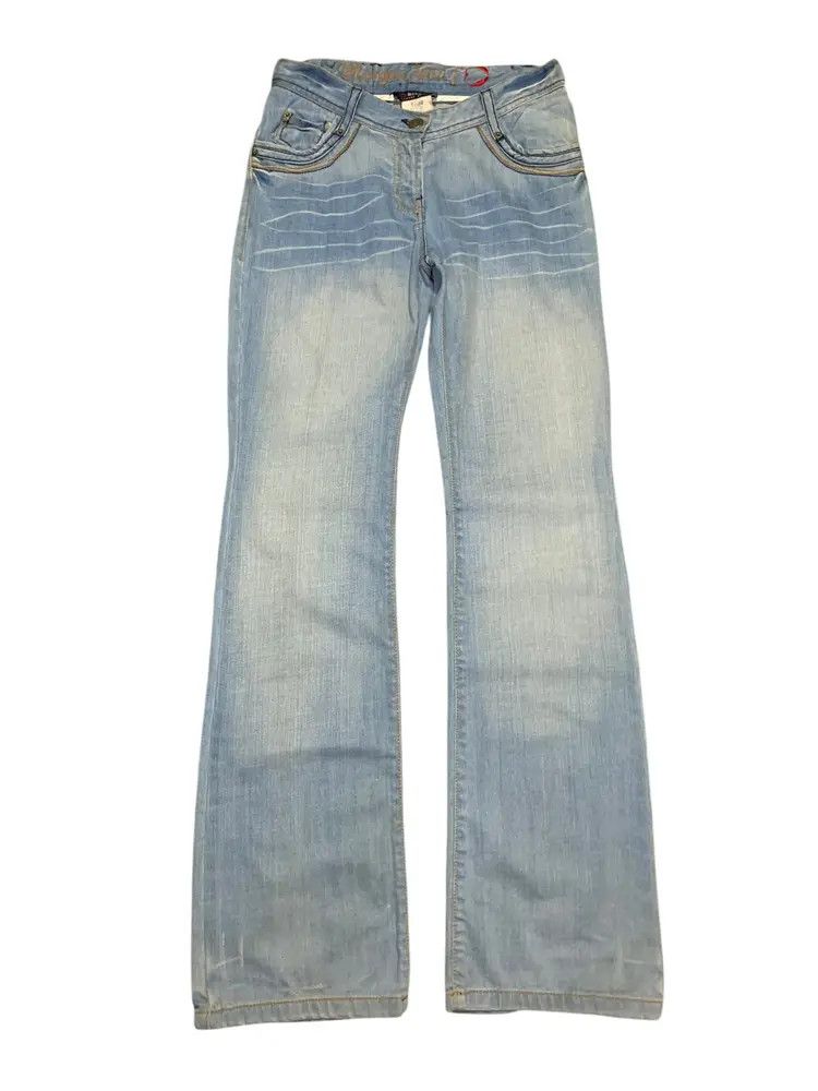 Morgan Homme 2000s Morgan De Toi flared washed blue jeans Size US 30 / EU 46 - 3 Thumbnail