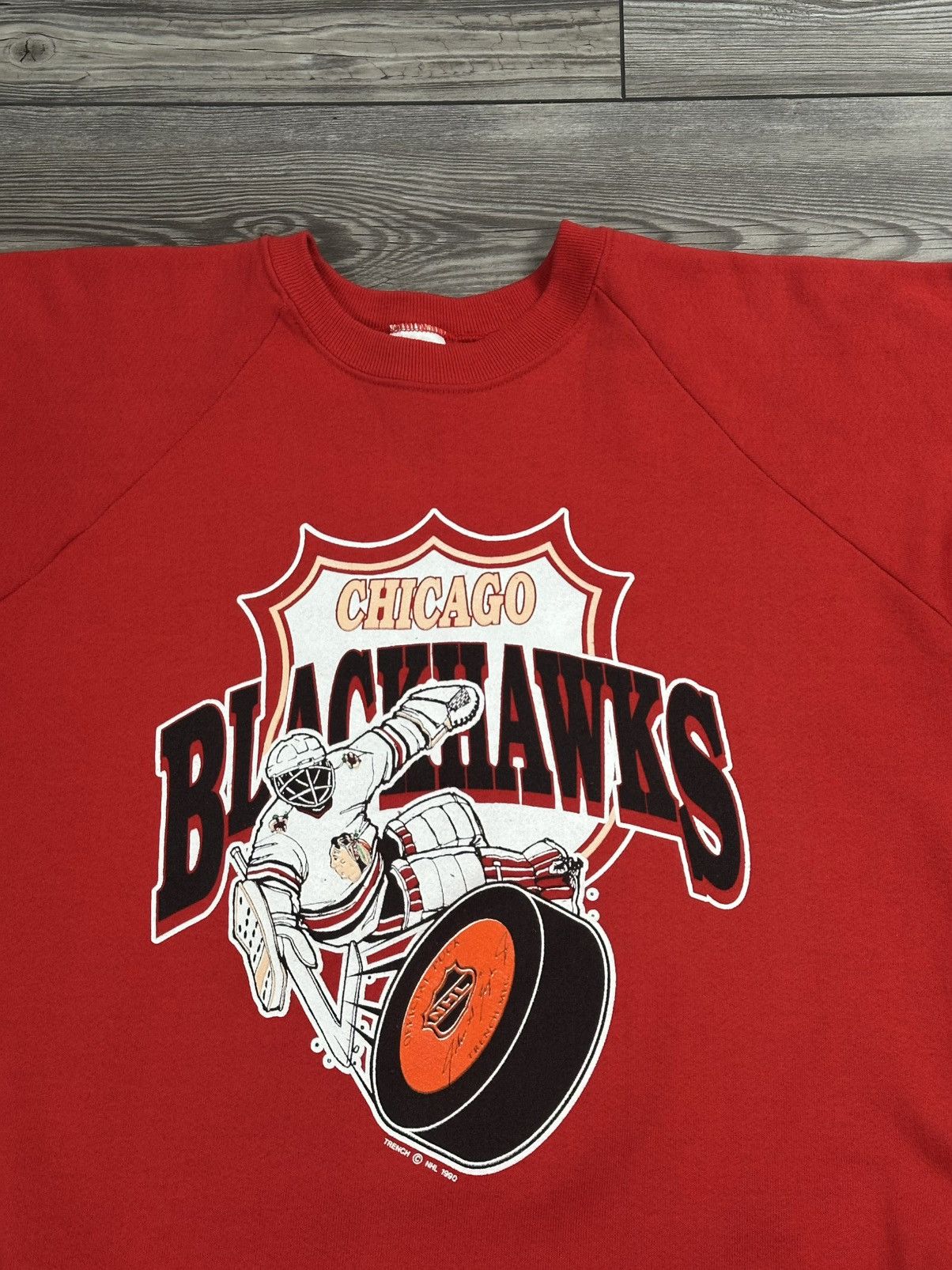 NHL × Vintage Vintage 90’s Chicago Blackhawks Crewneck Size US XL / EU 56 / 4 - 2 Thumbnail