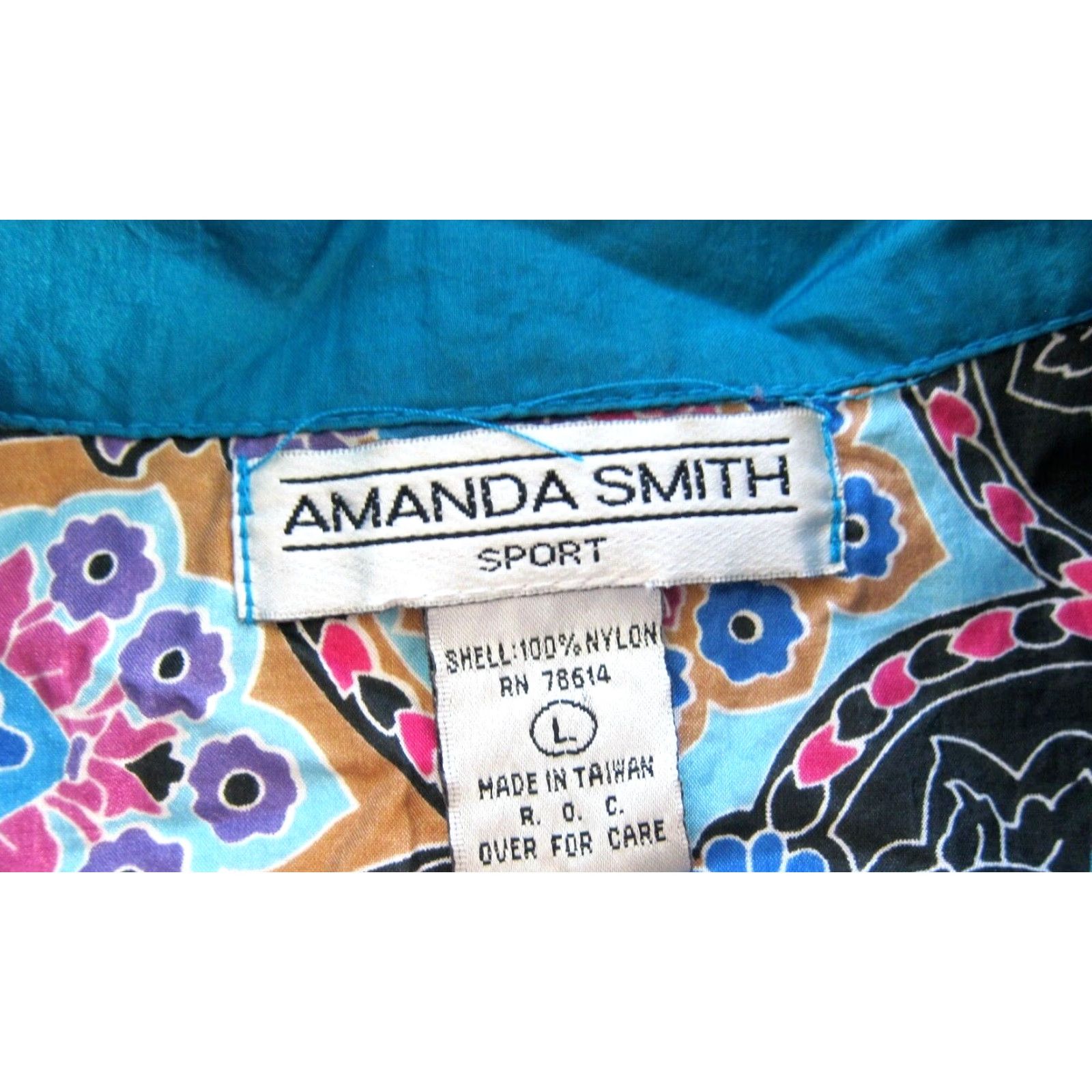 Vintage Vtg Amanda Smith Sport Nylon Pink Blue Purple Floral Paisley Zip Pocket Jacket L Size L / US 10 / IT 46 - 3 Thumbnail