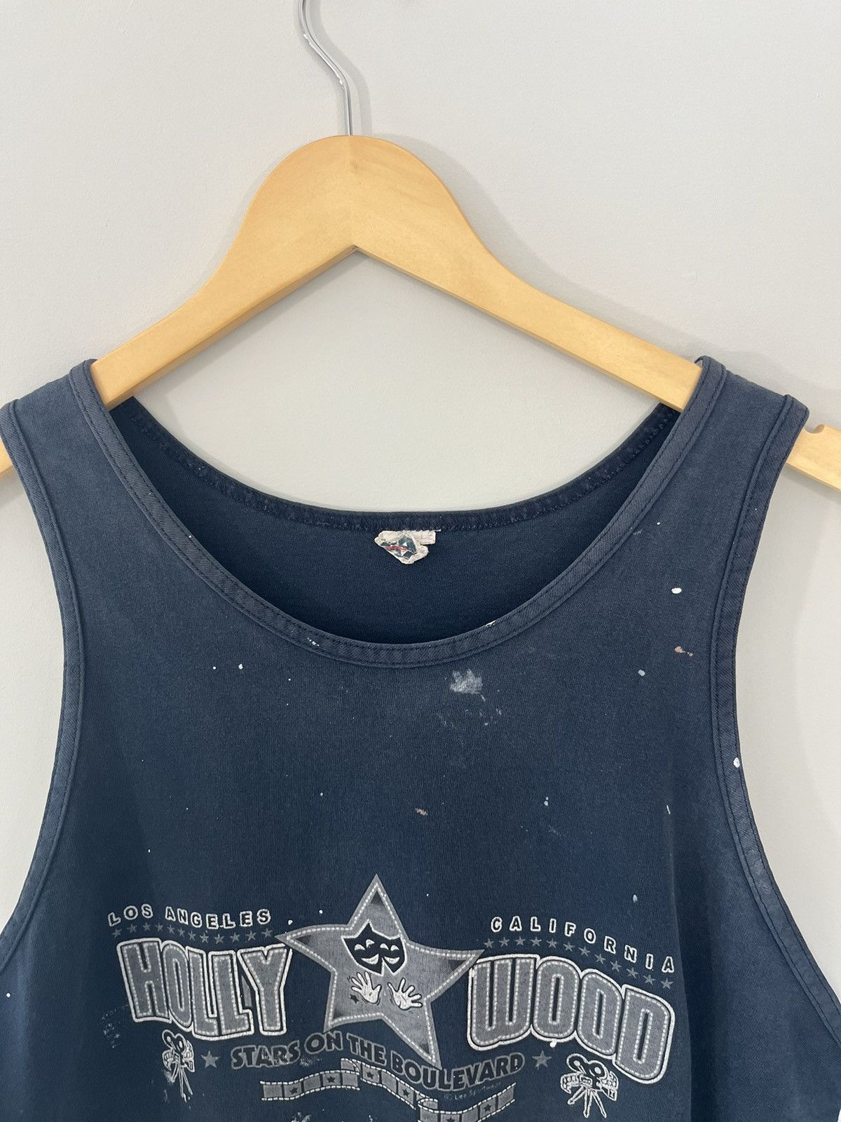 Vintage Thrashed Hollywood California Distressed Tank Top Size US L / EU 52-54 / 3 - 3 Thumbnail