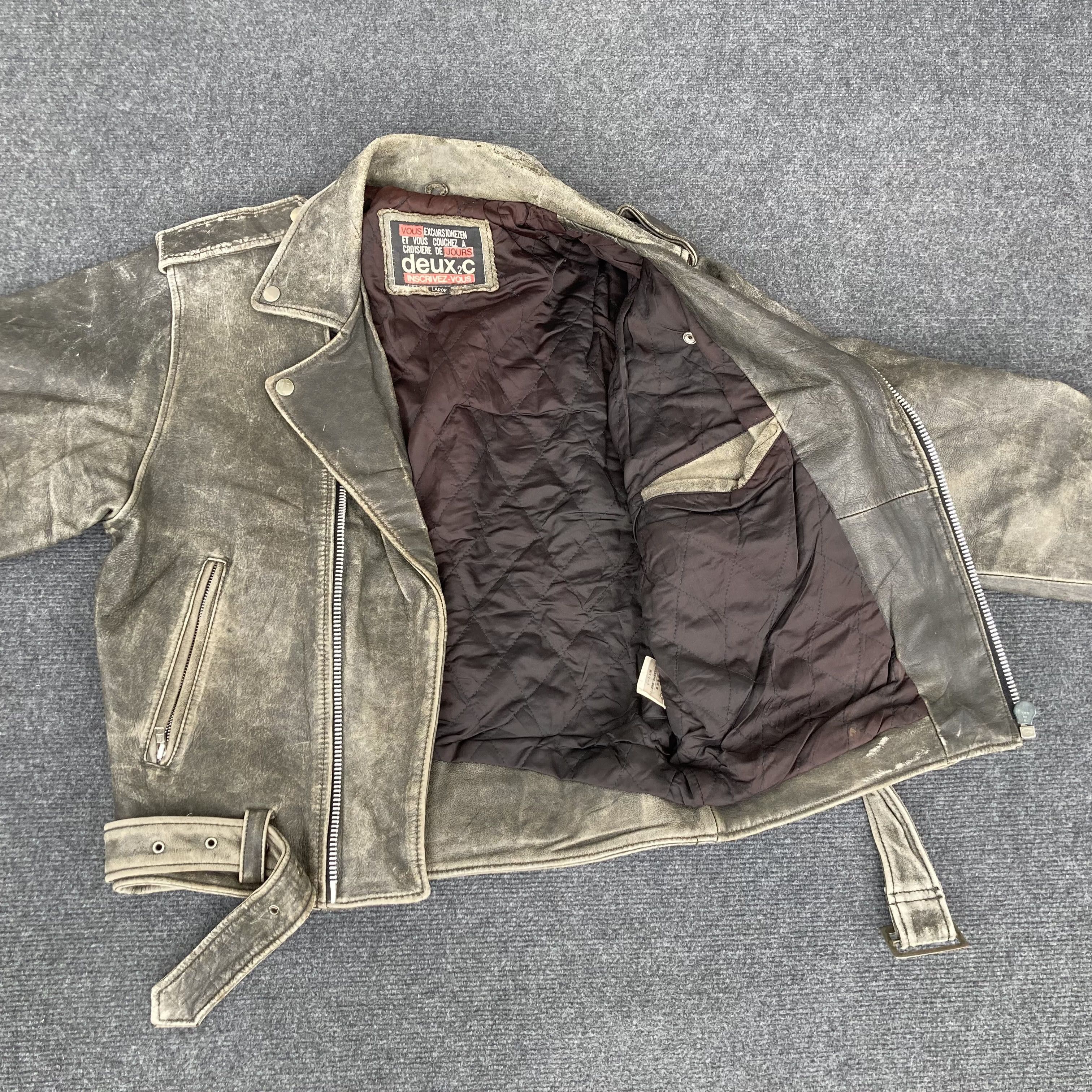 Vintage Vtg Deux2c Men's Rock N Roll Leather Jacket Size US M / EU 48-50 / 2 - 3 Thumbnail