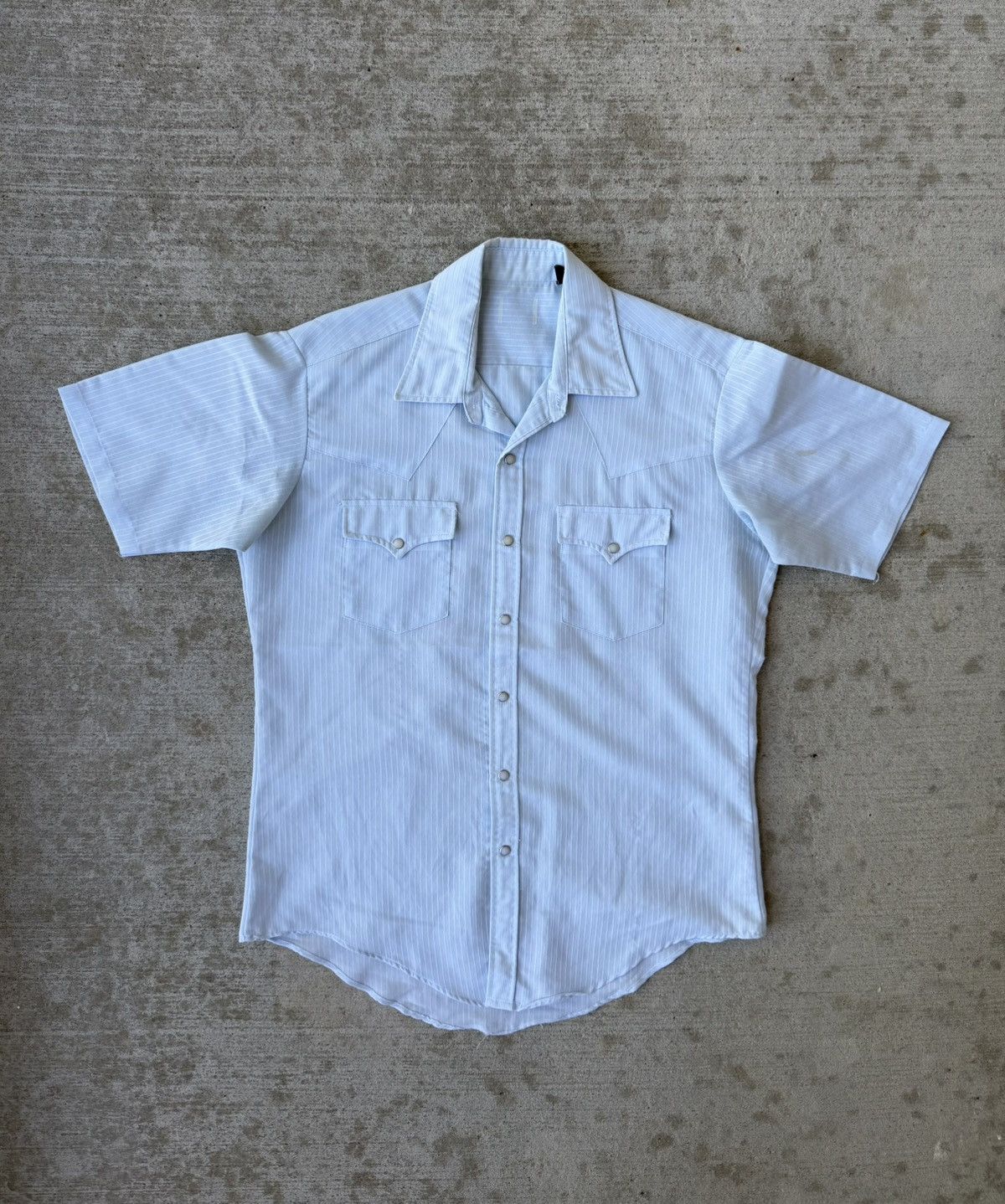 Vintage 70s Pearl Snap Pinstripe Western Short Sleeve Button Up Size US L / EU 52-54 / 3 - 1 Thumbnail