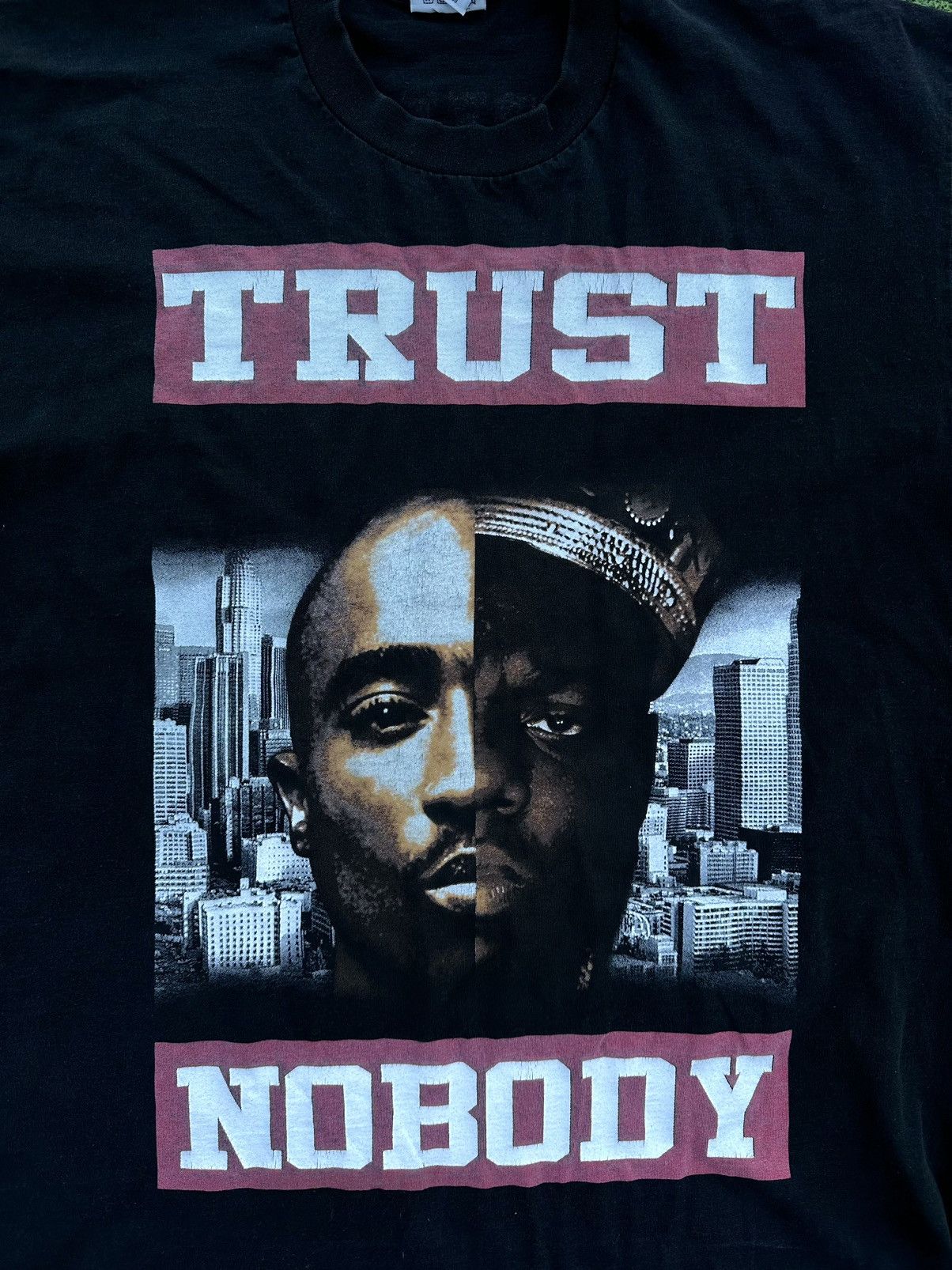 Rap Tees × Vintage Vintage 5Pro Trust Nobody Tupac Biggie Size US XL / EU 56 / 4 - 2 Thumbnail