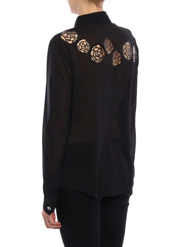 Versus Versace Versus Versace Rose Cut out Georgette Shirt Size M / US 6-8 / IT 42-44 - 3 Thumbnail