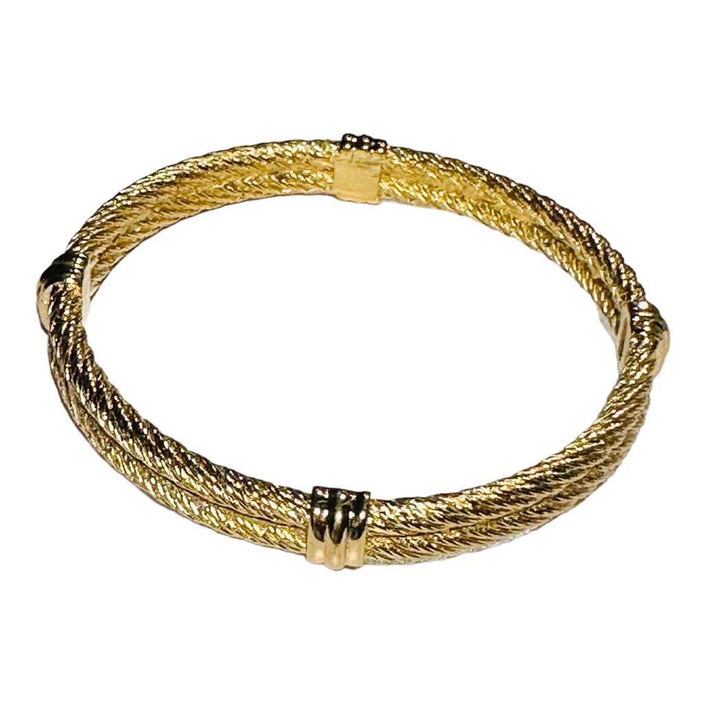 Christian Dior Monsieur CHRISTIAN DIOR Vintage Twisted Double Cable Rope 18k Gold Pl Size ONE SIZE - 6 Thumbnail