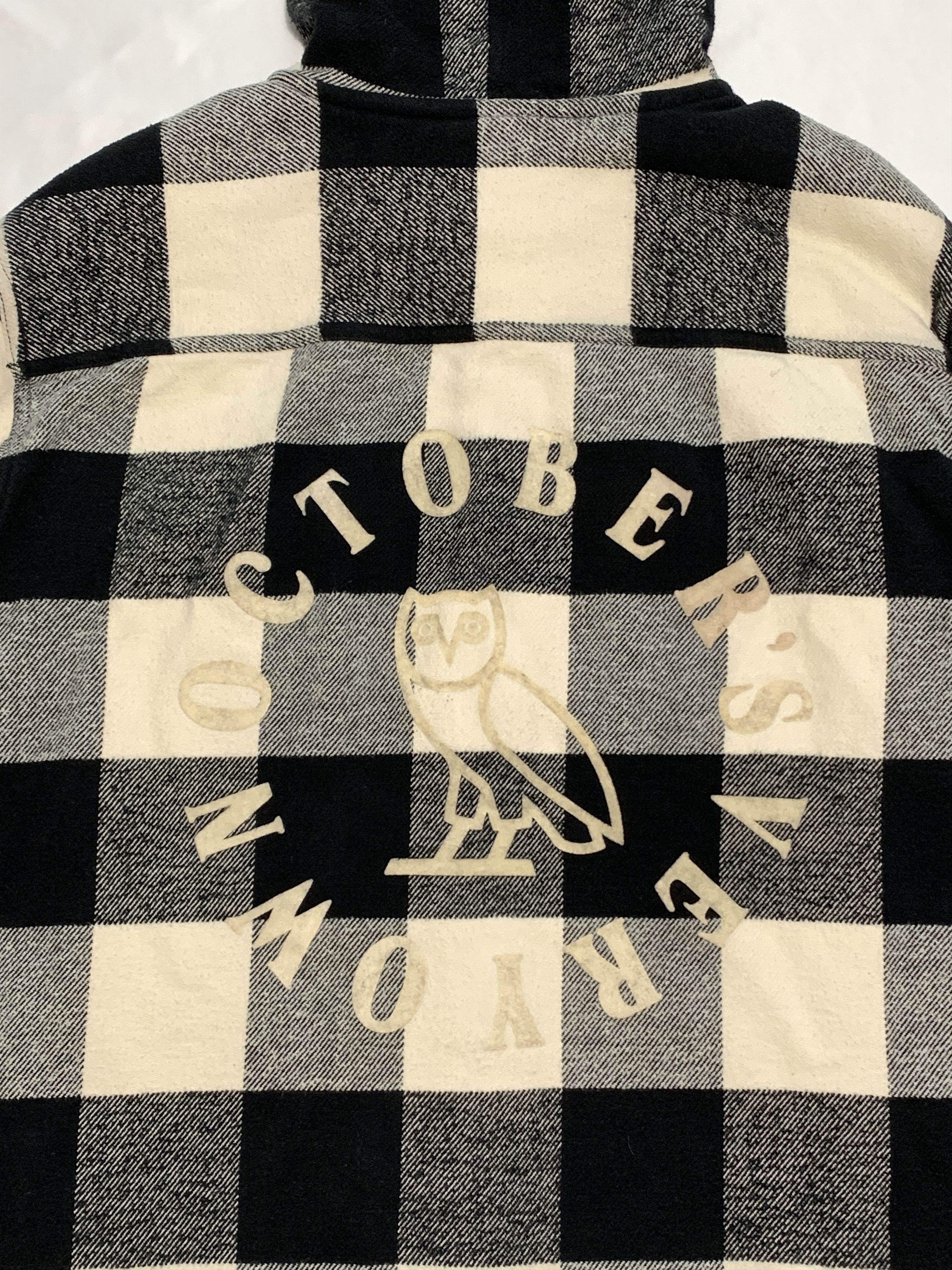 Drake OVO Hooded Flannel Shirt Cream Buffalo Plaid Size US L / EU 52-54 / 3 - 6 Thumbnail