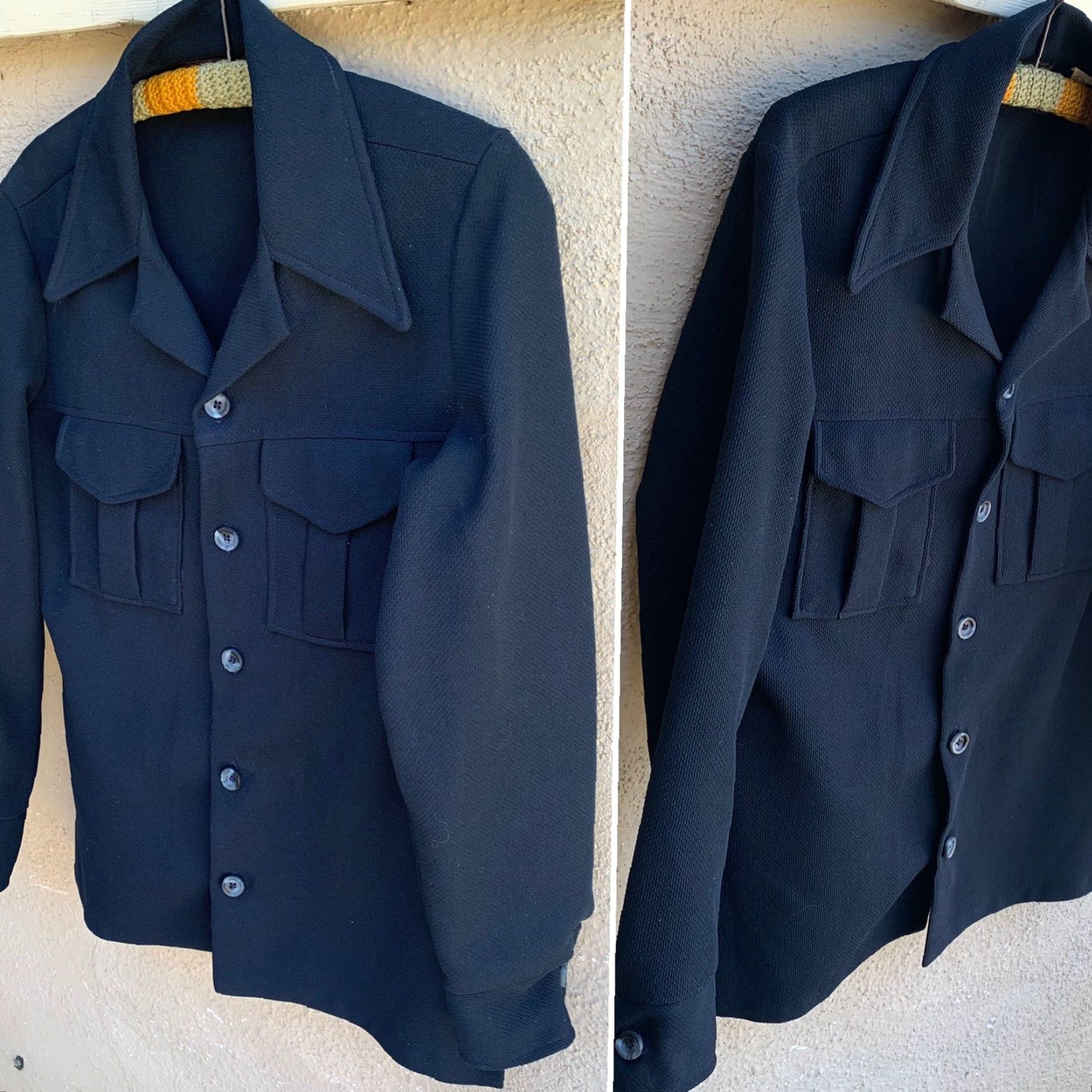 CO VINTAGE Tobias A-1 Kotzin Co Jacket Shirt Polyester M Hippy Disco 70s 1970s Mens/Adults 70s Blue Jacket Shirt Size US M / EU 48-50 / 2 - 4 Thumbnail