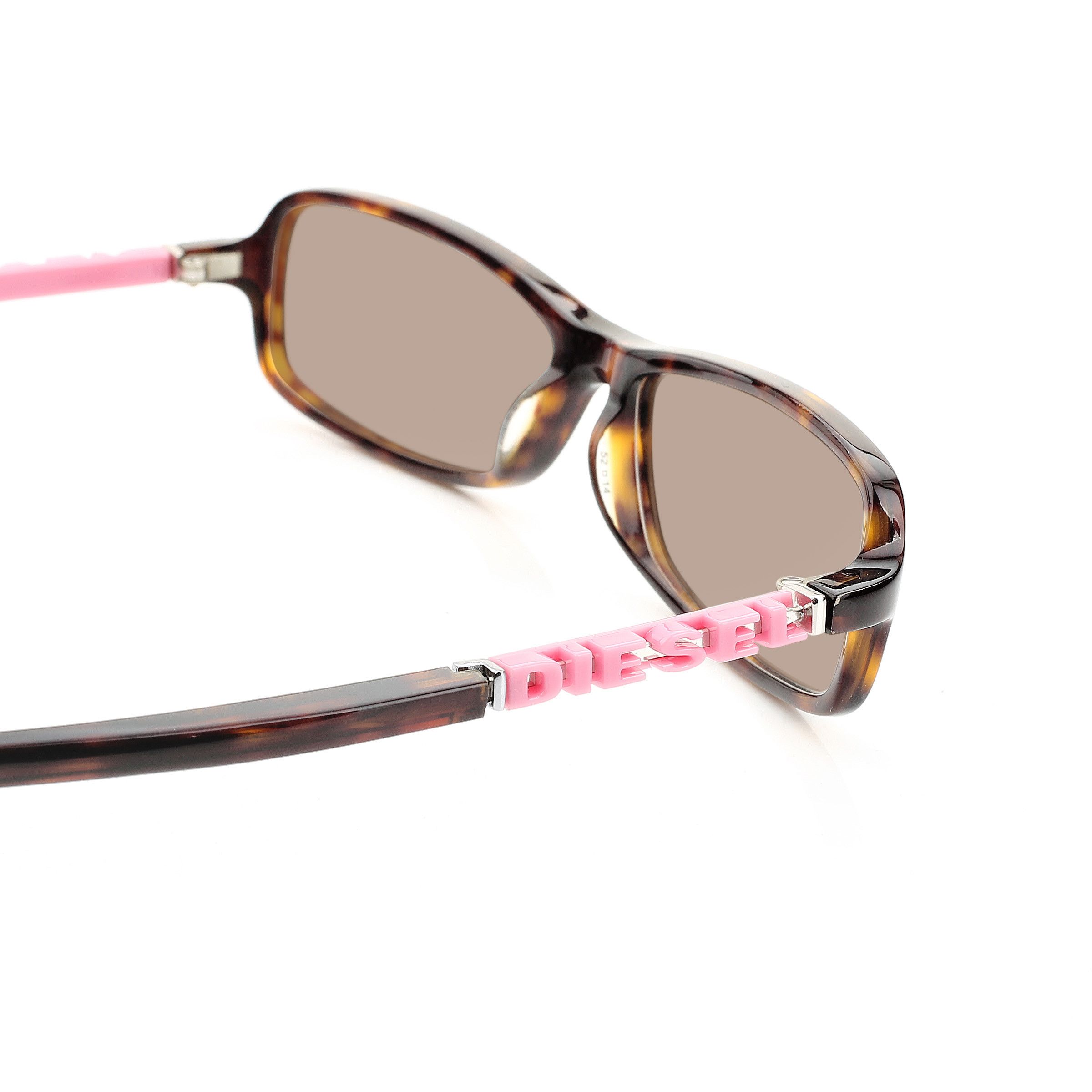 Diesel Diesel '00s Pink Signature Brown Lens Recatngular Sunglasses Size ONE SIZE - 1 Thumbnail