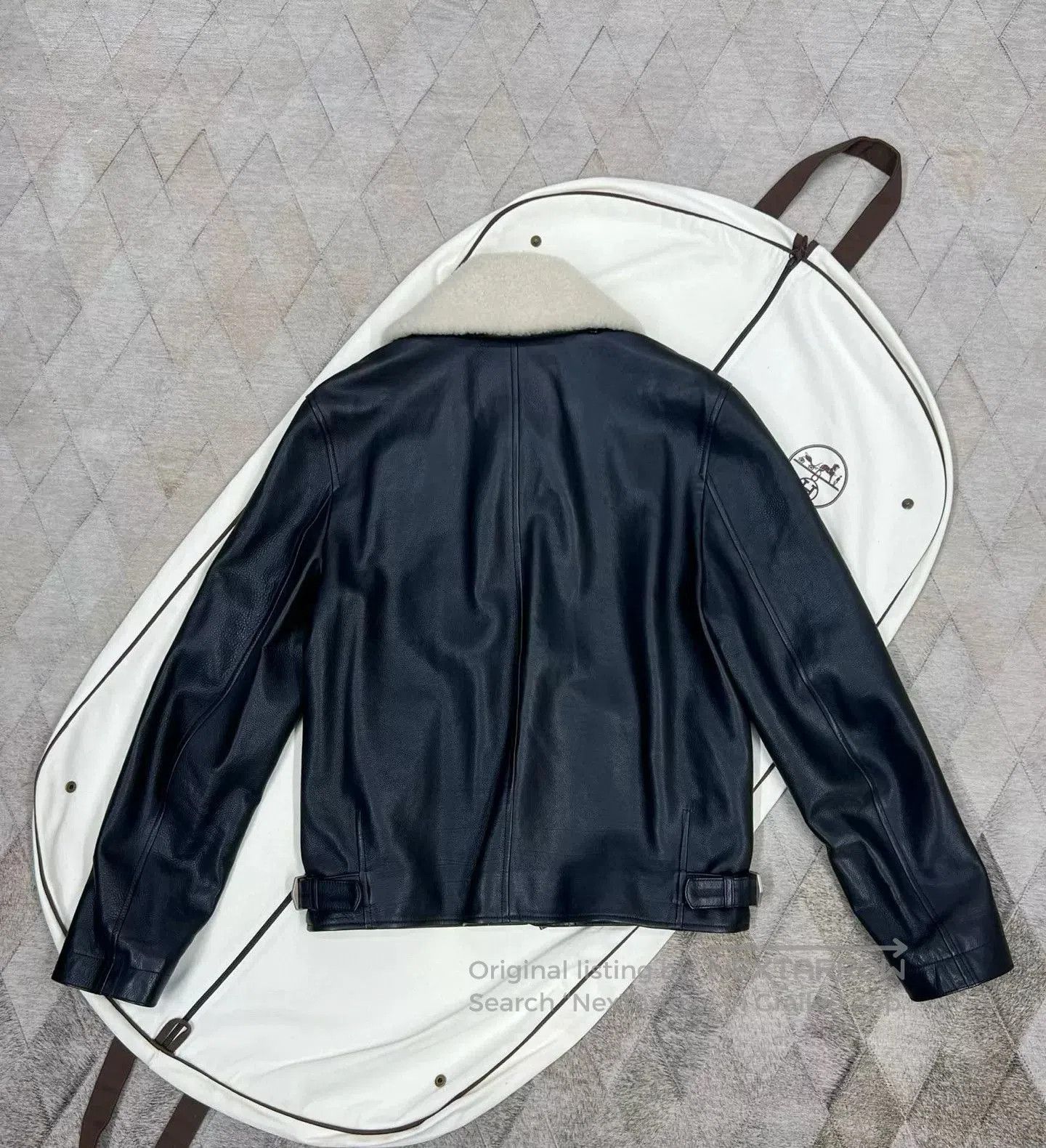 Hermes Hermes Pilot Leather Jacket with Fur Collar. Size US XL / EU 56 / 4 - 4 Thumbnail