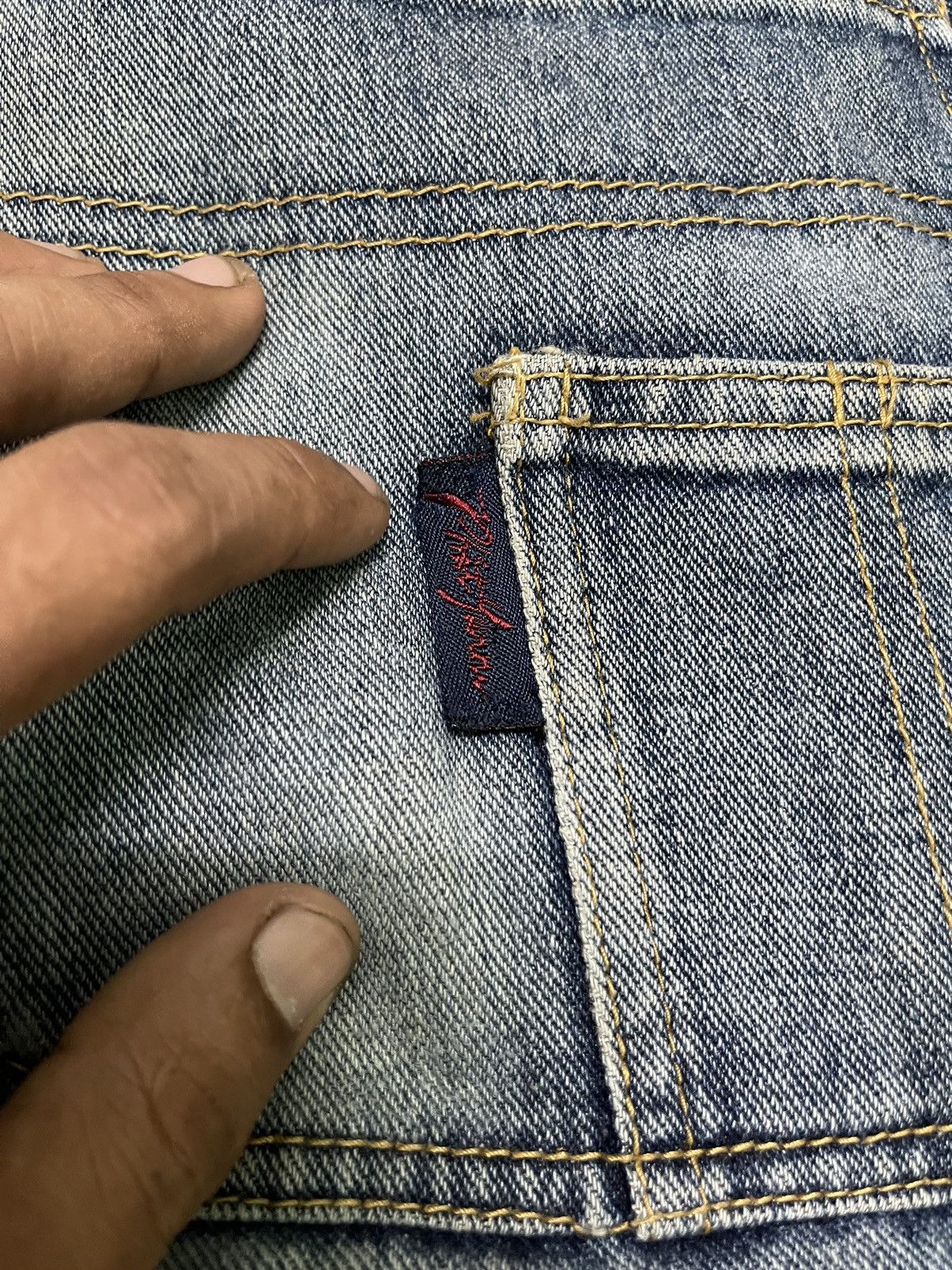 Phat Farm × Vintage 90s PHAT FARM BAGGY CARPENTER DISTRESSED DENIM Size US 31 - 12 Thumbnail