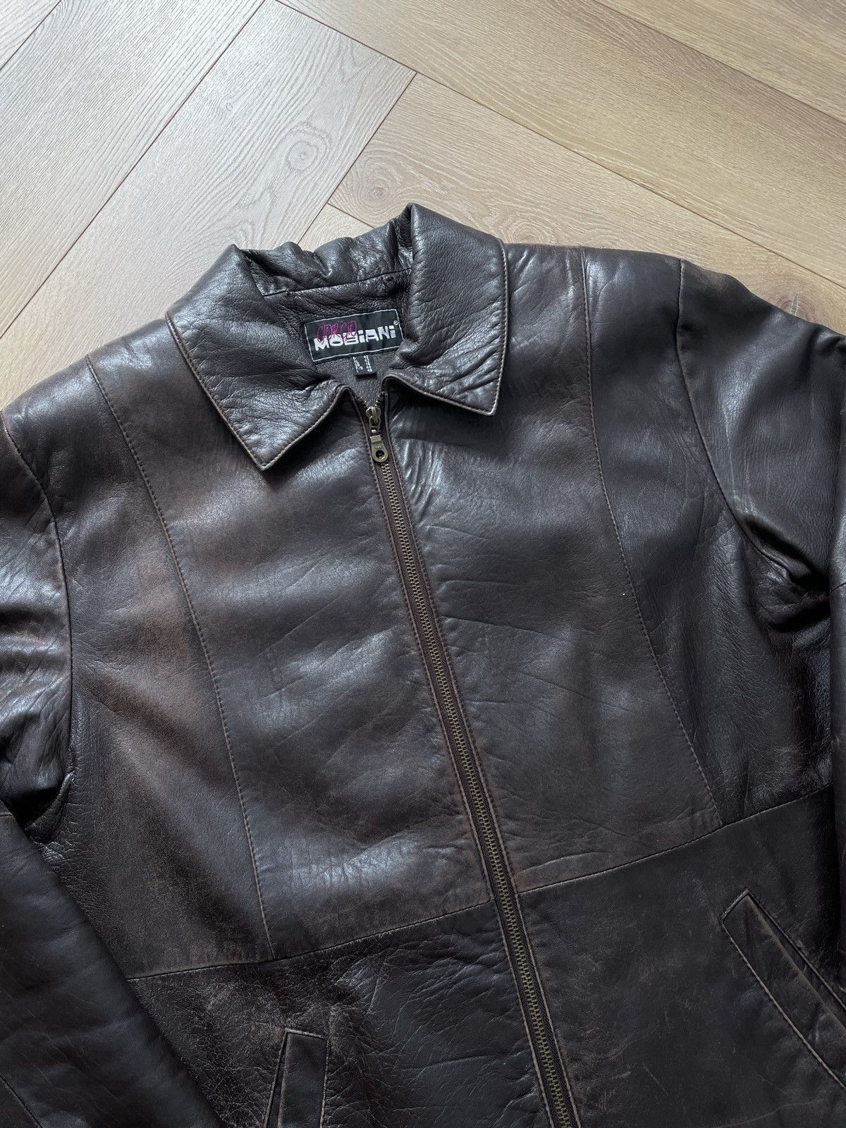 Vintage Washed Brown Retro 90s Genuine Real Leater Bomber Punk Rock Size US M / EU 48-50 / 2 - 4 Thumbnail