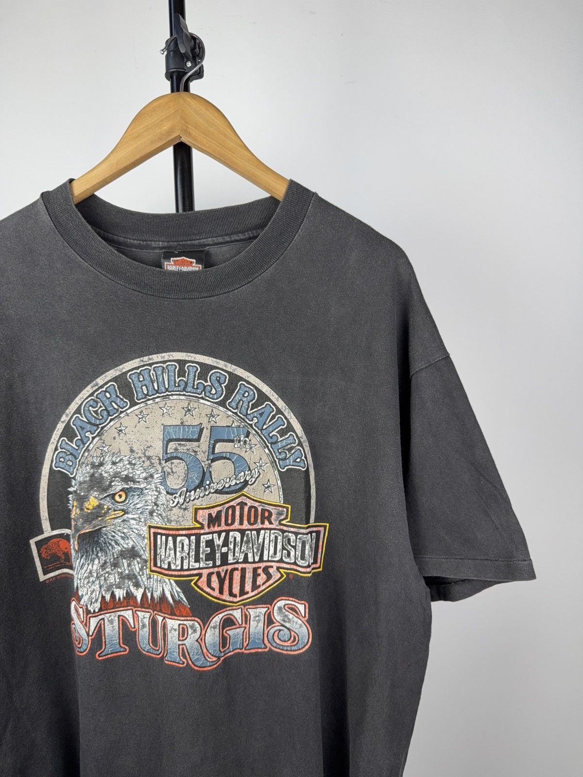 Harley Davidson Vintage 90s USA Harley Davidson Black Hills Rally Tee shirt Size US XL / EU 56 / 4 - 3 Thumbnail