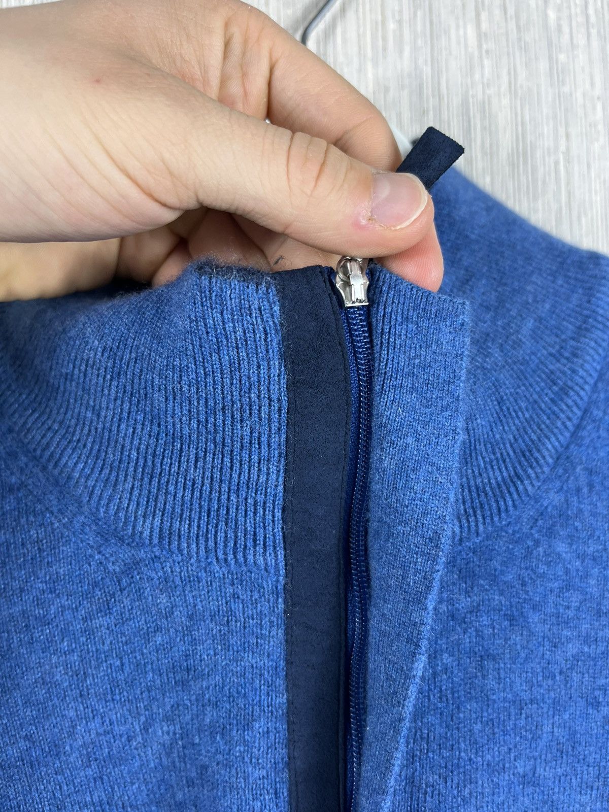 Gran Sasso Gran Sasso wool cashmere half zip sweater alcantara luxury Size US L / EU 52-54 / 3 - 16 Thumbnail