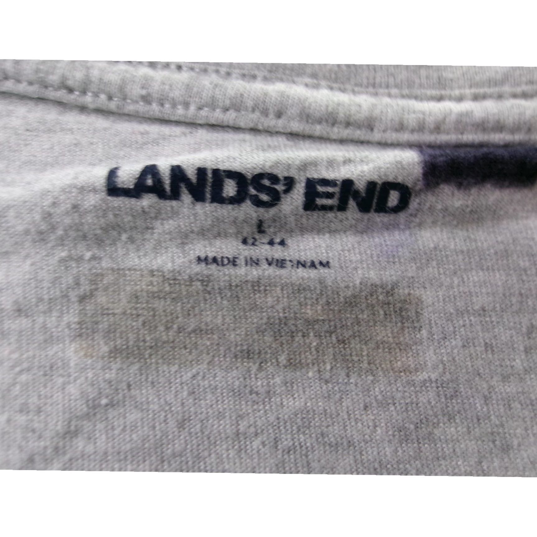 Lands' End Lands' End Shirt Mens Large Grey V Neck Short Sleeve Minimalist Casual Basic Size US L / EU 52-54 / 3 - 6 Thumbnail