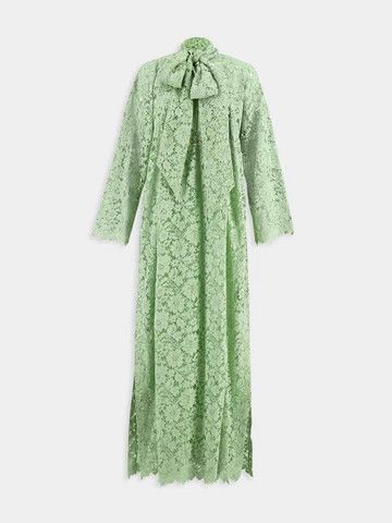 Gucci o1loc1c0226 788774 Lace Maxi Dress in Green Size M / US 6-8 / IT 42-44 - 1 Thumbnail