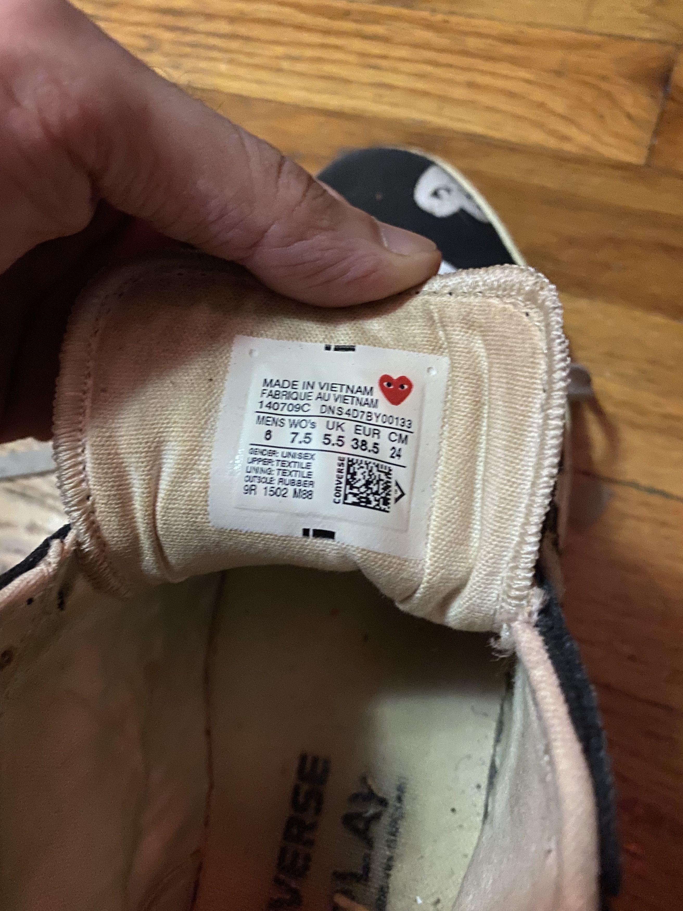 Comme des Garcons COMME DES GARÇONS x CONVERSE Hi-Top Snkrs ⊛ BLK/WTE ⊛ GntlyW Size US 7.5 / IT 37.5 - 13 Thumbnail