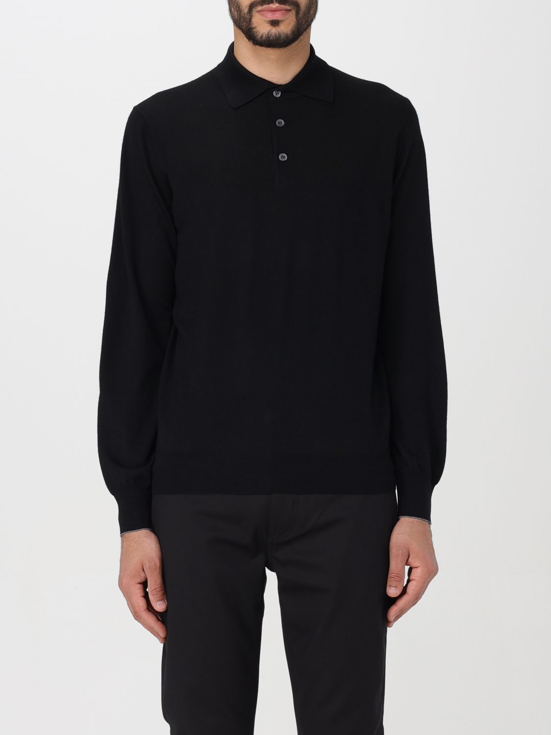 image of Brunello Cucinelli Polo Shirt Men Black (Size Medium)