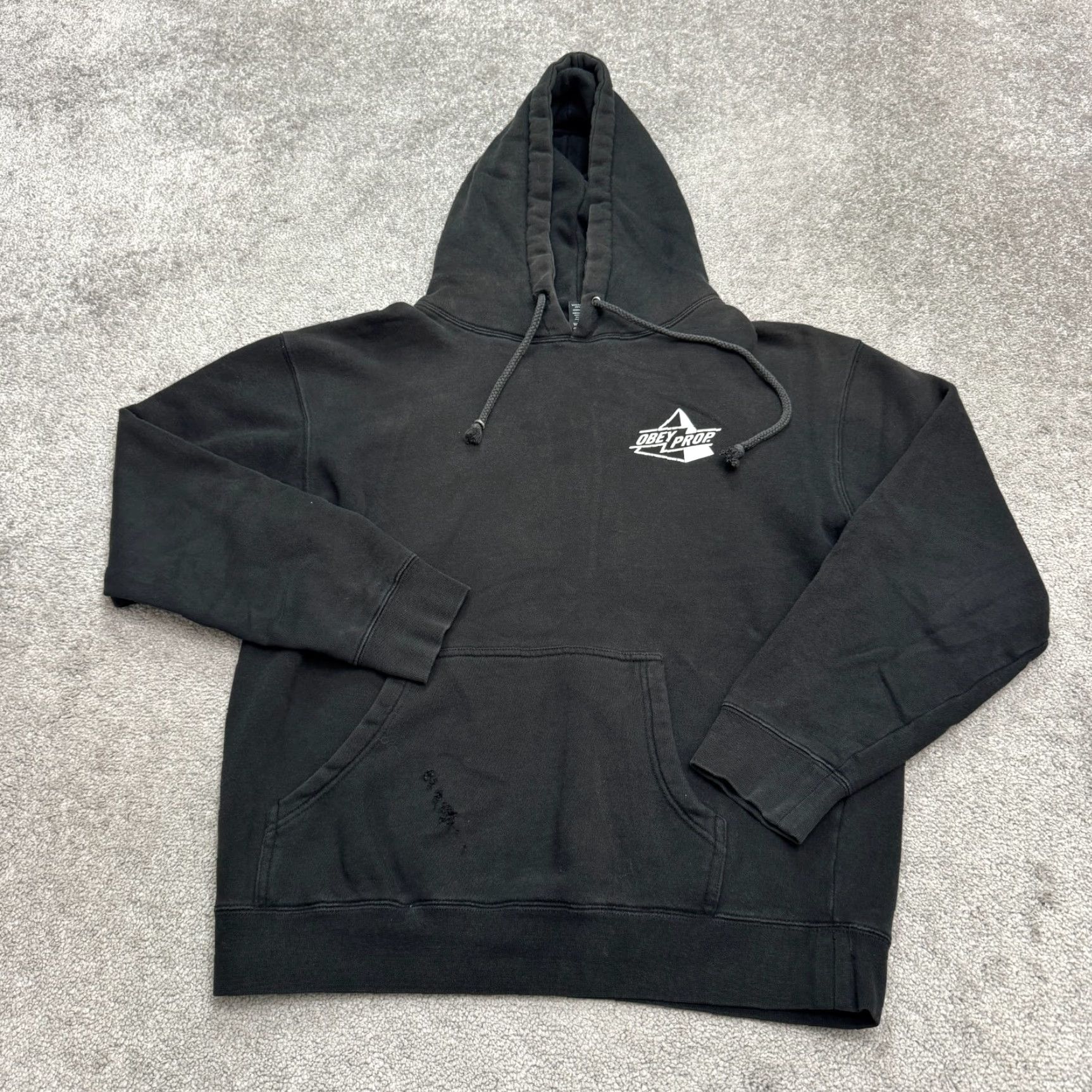 Obey OBEY Hoodie Mens M Black Cotton Polyester Graphic Pullover Sweatshirt Hooded Logo All Seasons Winter Spring Fall Regular Fit Size US M / EU 48-50 / 2 - 2 Thumbnail