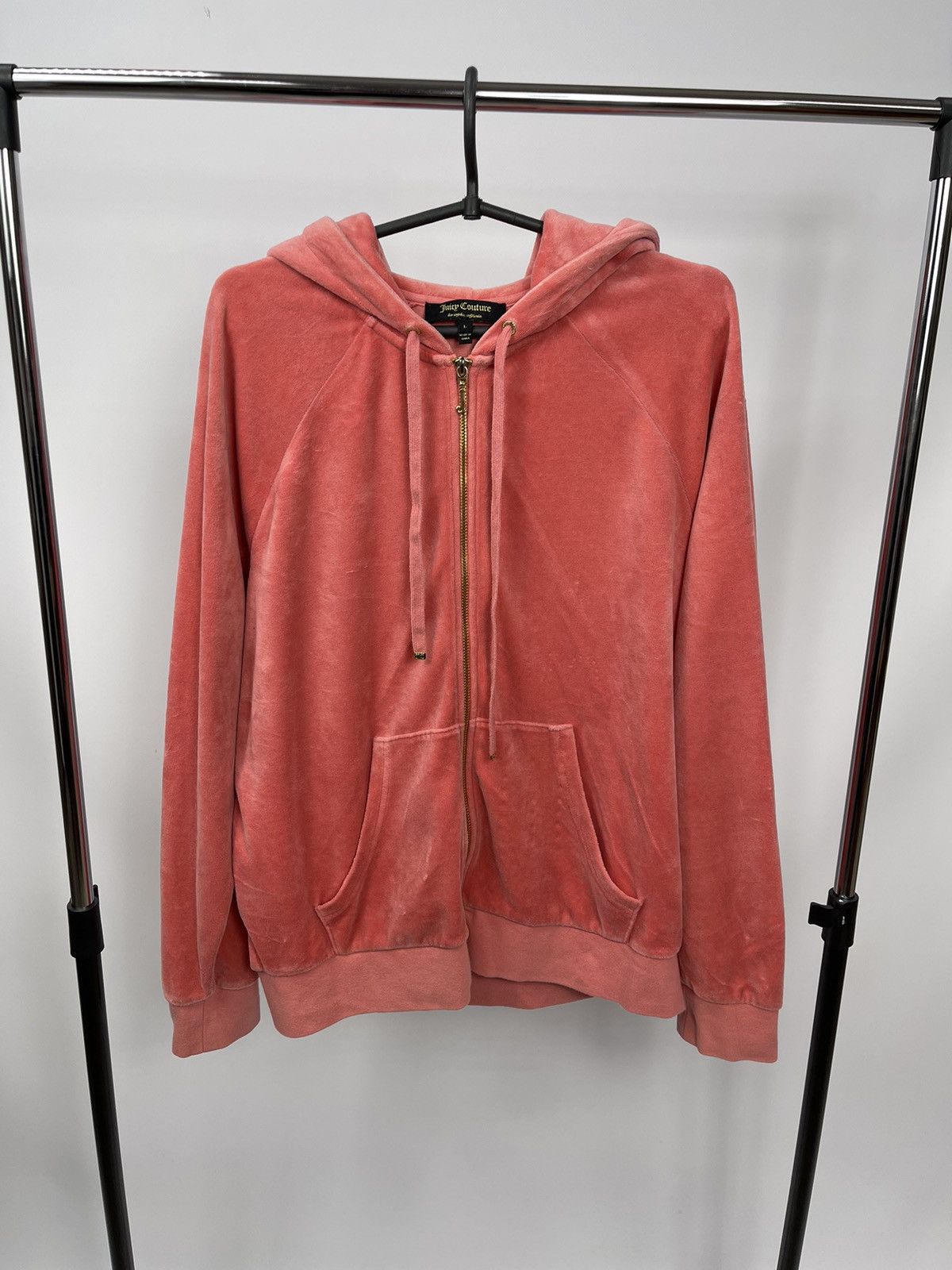 Juicy Couture Juicy Couture Full Zip Long Sleeve Hoodie Pink Size L Women Size L / US 10 / IT 46 - 2 Thumbnail