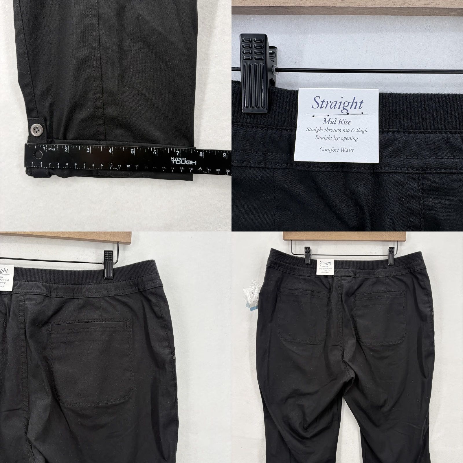 Croft & Barrow Croft & Barrow Pants Womens 14 Black Straight Mid Rise Comfort Waist Stretch NWT Size 36" / US 14 / IT 50 - 9 Thumbnail