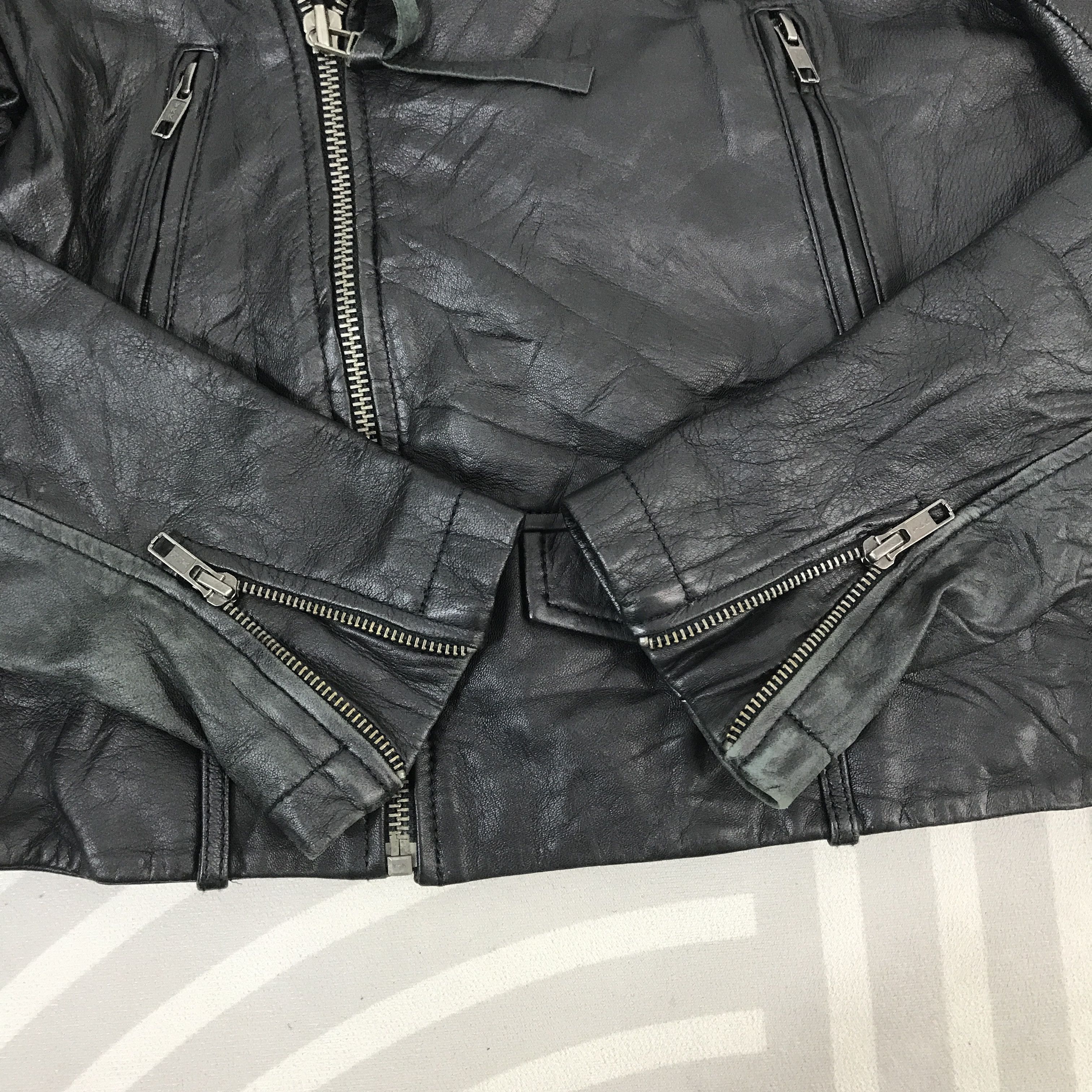 14th Addiction × Japanese Brand × Leather Vintage Coen Double collar bono leather Jacket Size US XS / EU 42 / 0 - 7 Thumbnail