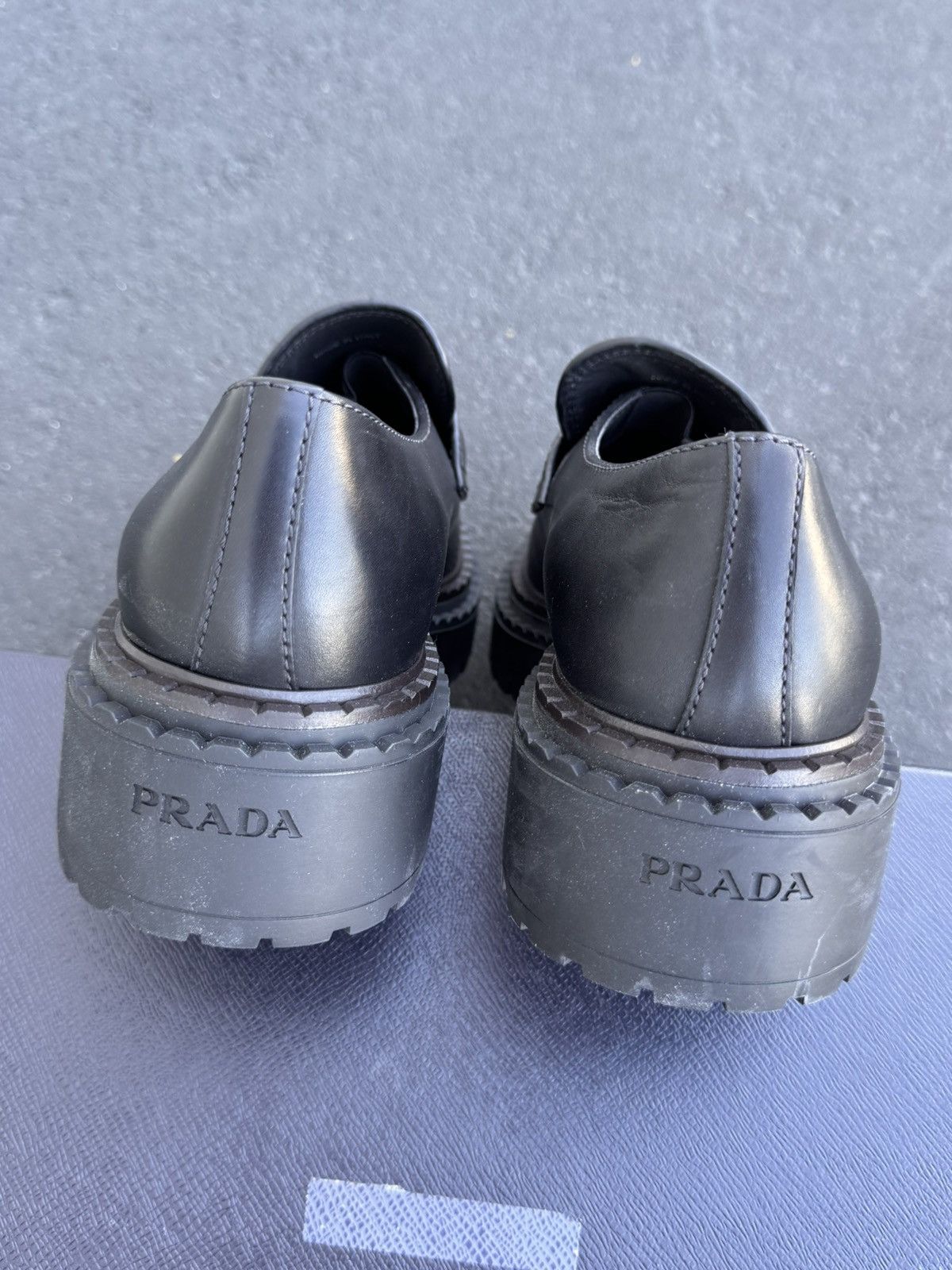 Prada Prada Brushed Leather Platform Loafers Unisex Size US 7 / EU 40 - 6 Thumbnail