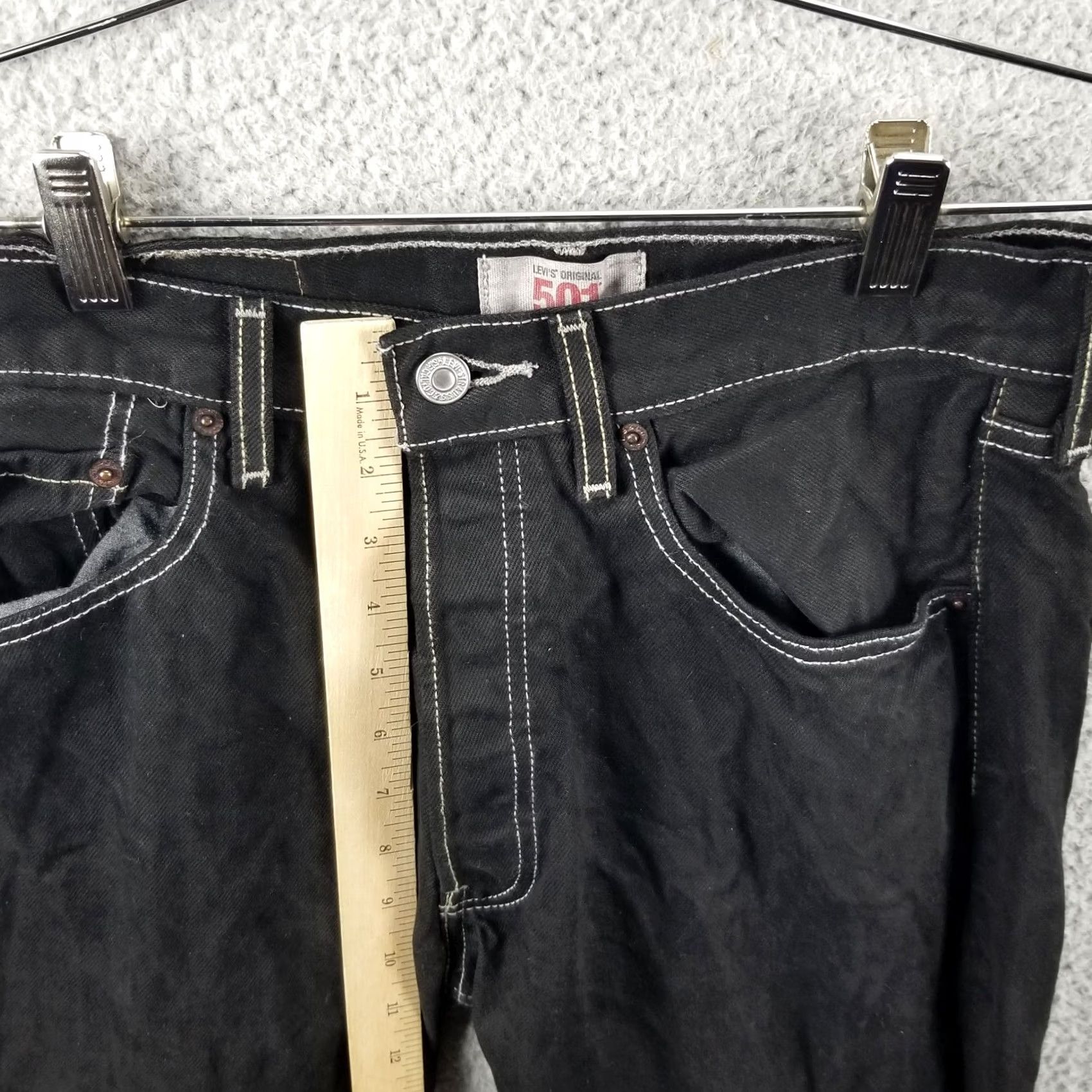 Levi's VINTAGE Levi's 501 Jeans Men Black Denim Button Fly 30X31 Regular Waist 30 Inseam Denim Black Tag 5-Pocket Comfort Easy Care Pockets Modern Fit Mens Size US 30 / EU 46 - 5 Thumbnail