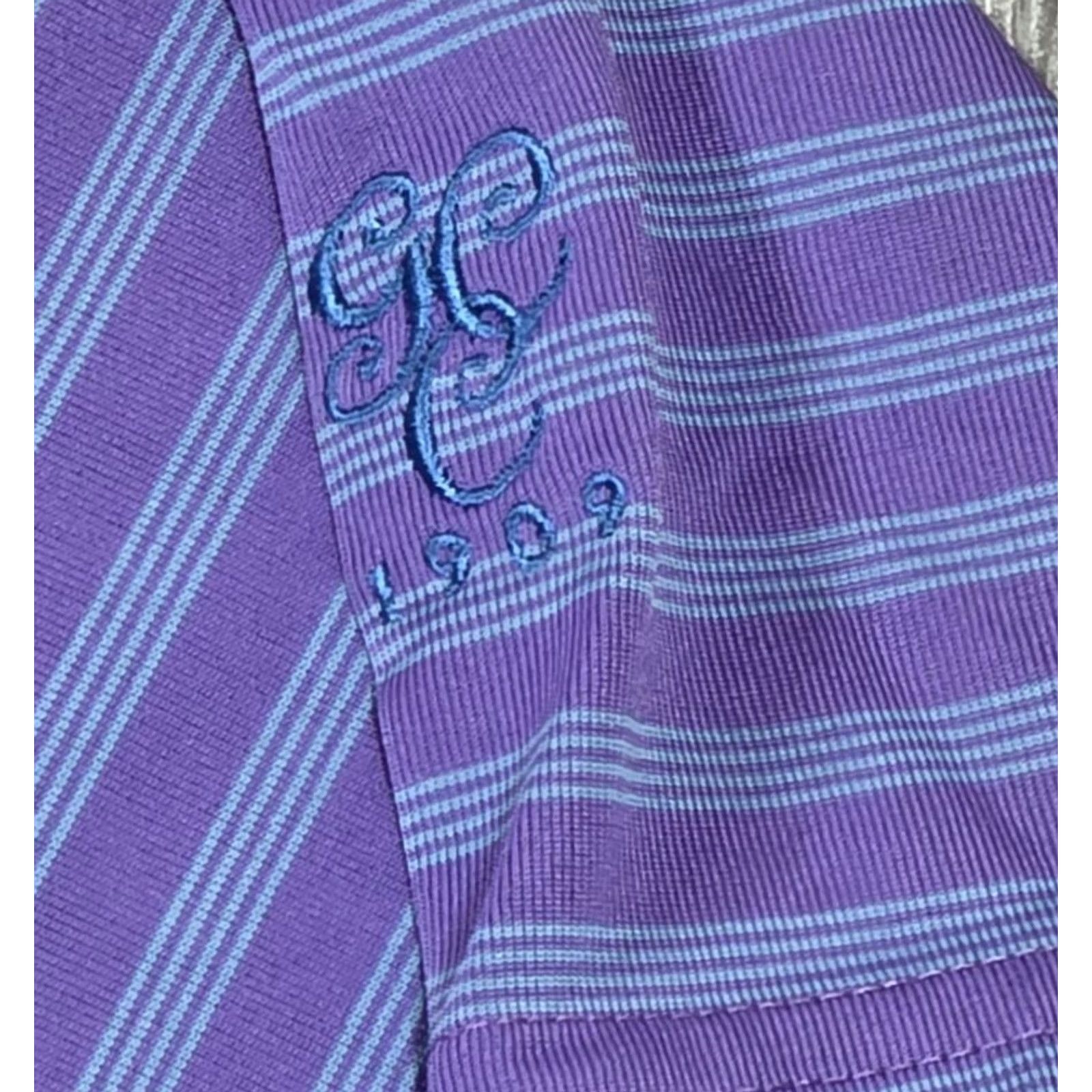 Vintage Donald Ross Performance Polo Mens M Purple Blue Stripe Golf 1909 Polo Shirt Size US M / EU 48-50 / 2 - 5 Thumbnail