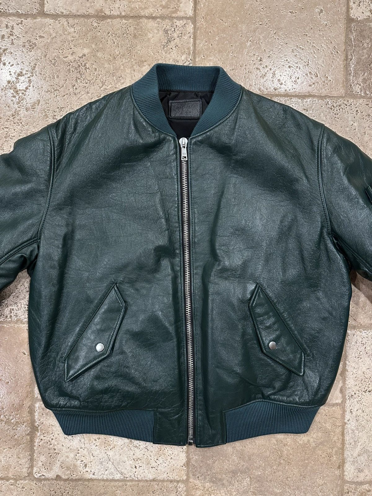Prada Prada x Raf Simmons Nappa Bomber Leather Billiard Green FW21 Size US L / EU 52-54 / 3 - 6 Thumbnail