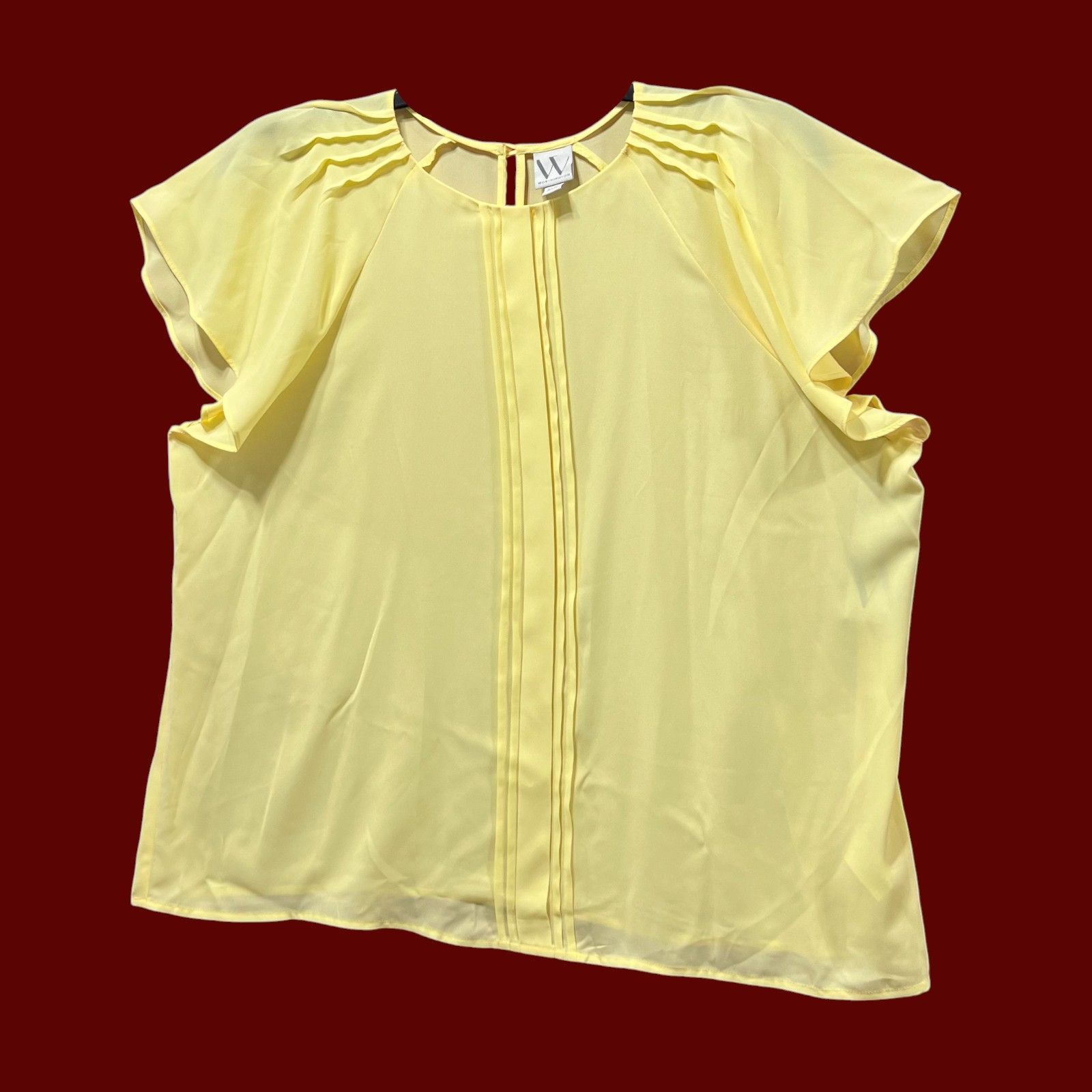 Worthington Worthington - Women's Short Sleeve Round Neck Blouse - Petit Size XXL / US 16-18 / IT 52-54 - 16 Thumbnail