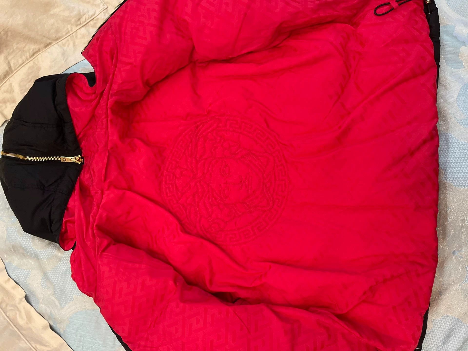 Versace Versace Black Oversized Down Jacket 46, Hood Shawl, Gold Btn Size US S / EU 44-46 / 1 - 5 Thumbnail