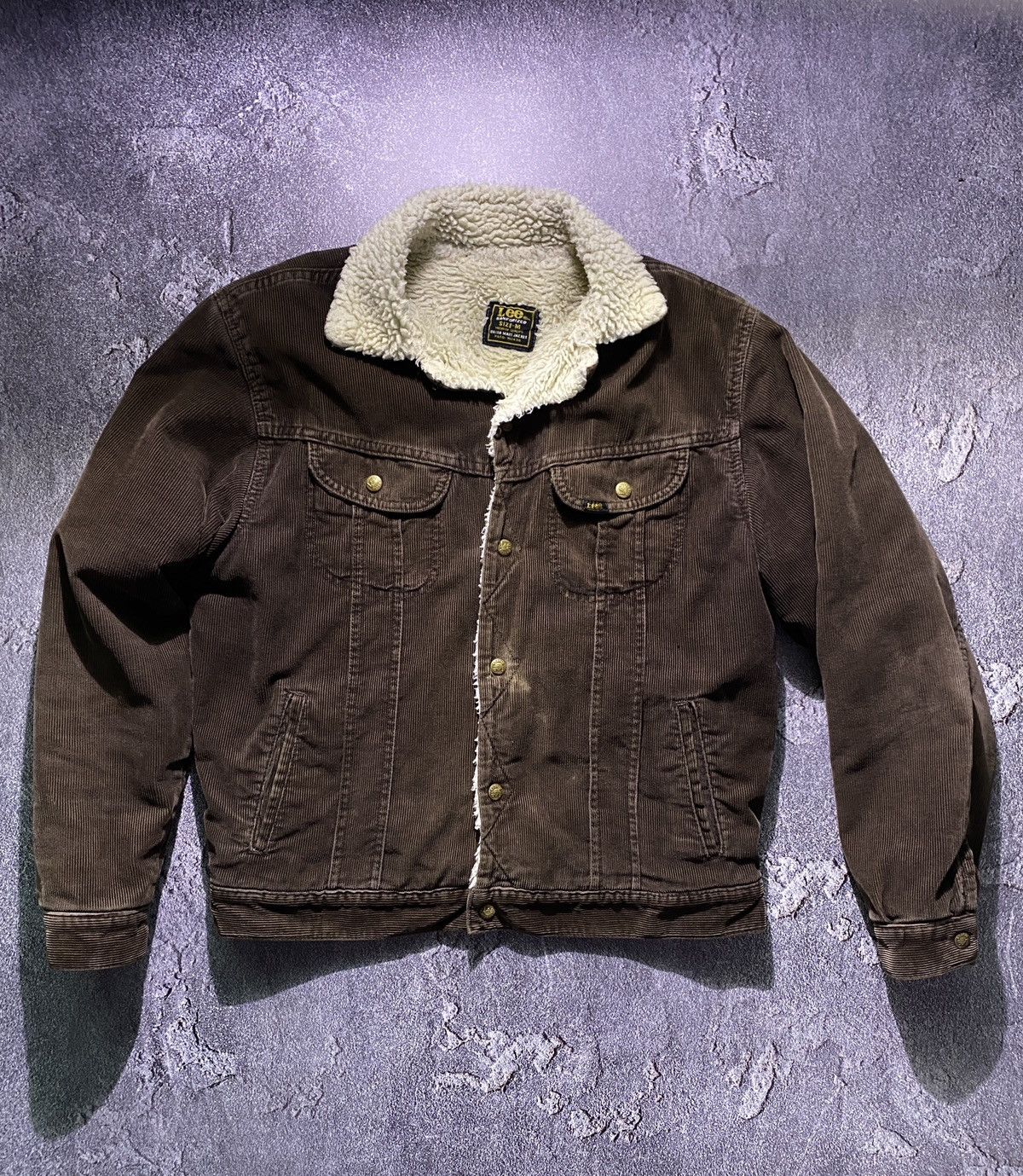 Vintage Lee Sanforized Brown Corduroy Sherpa Lining Jacket