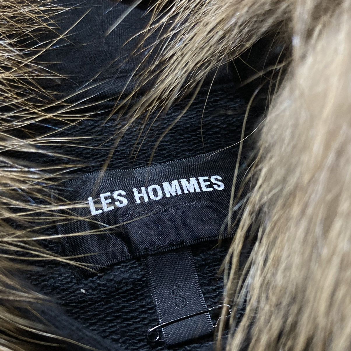 20471120 2000s Les Hommes Grunge Gothic Punk Style Fur Hoodie Black Size US L / EU 52-54 / 3 - 16 Thumbnail