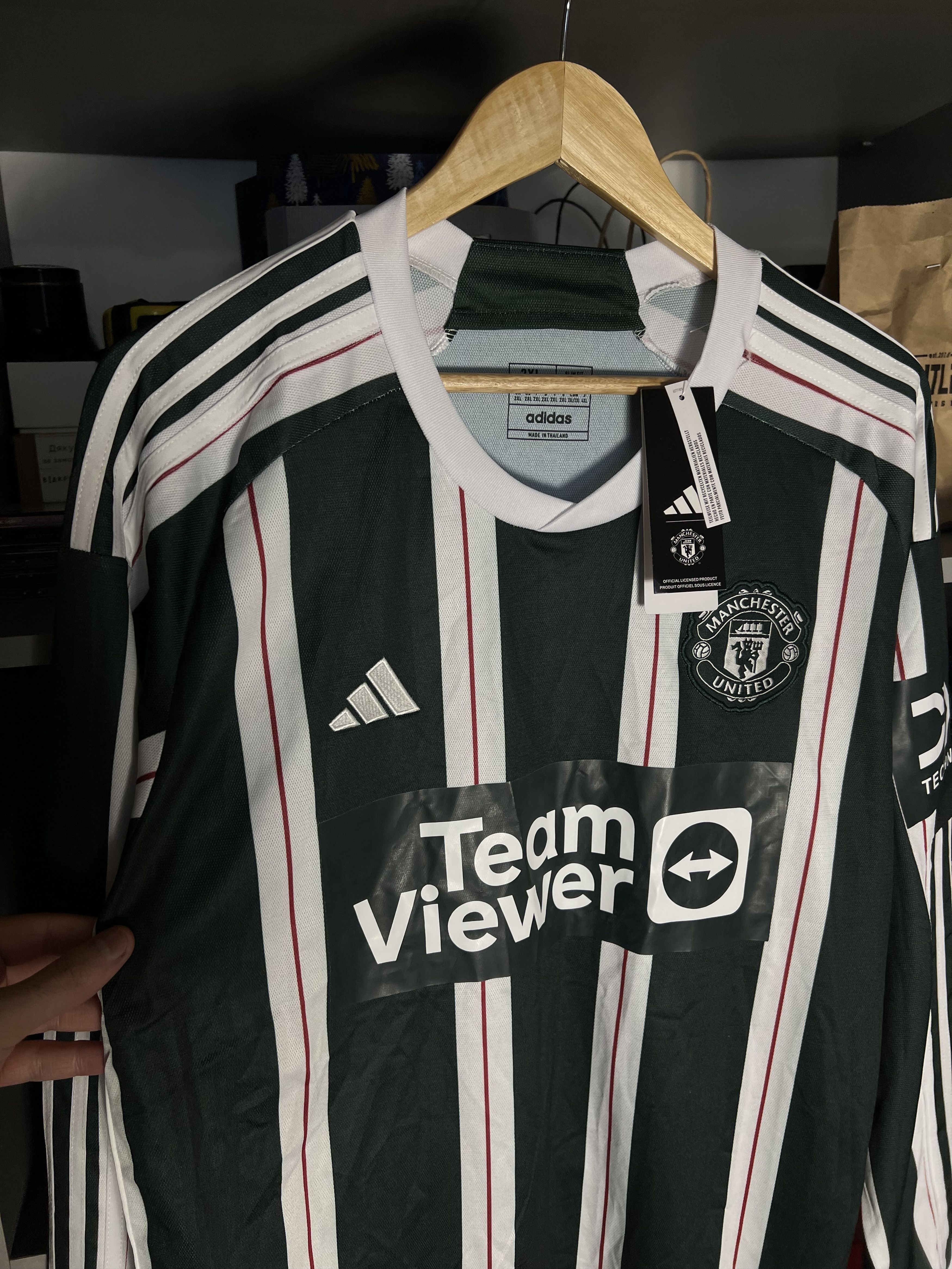 Vintage Very Rare Adidas FC Manchester United England Soccer Jersey Size US XXL / EU 58 / 5 - 2 Thumbnail