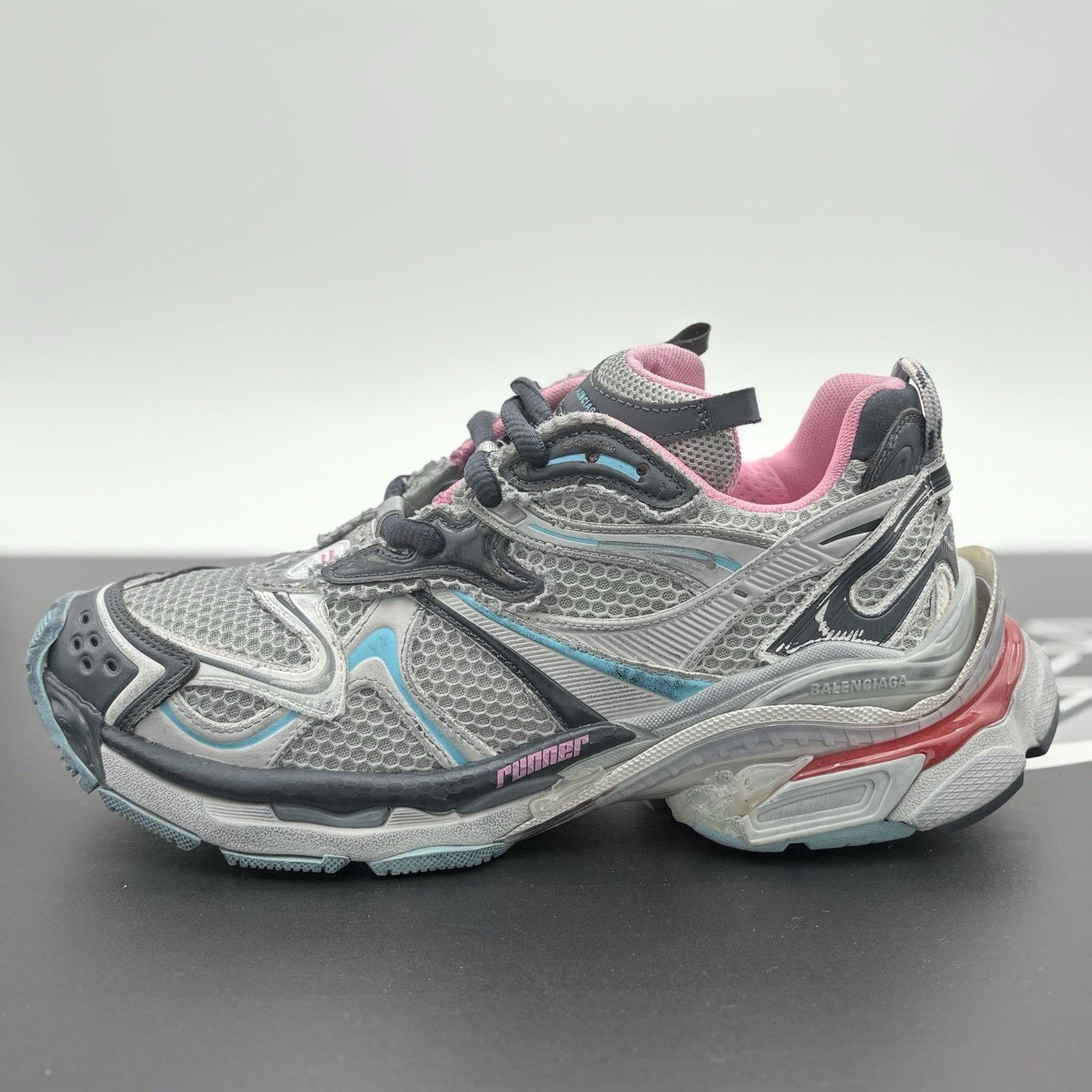 Balenciaga Balenciaga Runner ' Grey Pink Blue ' | SUPER CLEAN! Size US 9 / EU 42 - 8 Thumbnail
