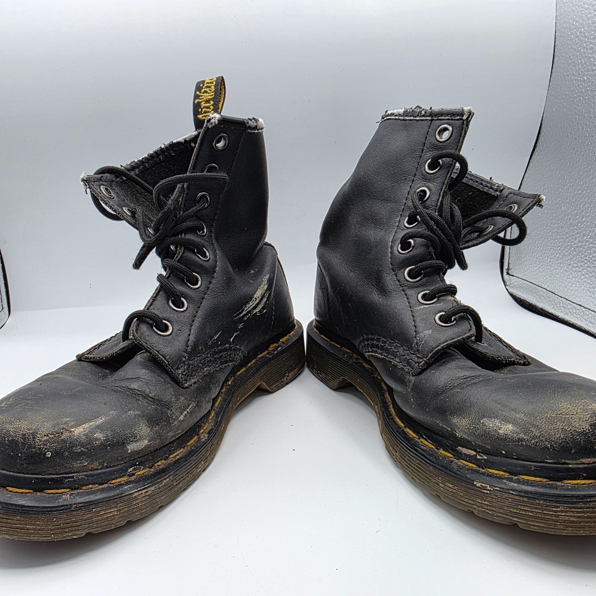 Dr. Martens Dr. Martens Womens Size 6 Black Leather Combat Boots Casual Size US 6 / IT 36 - 2 Thumbnail