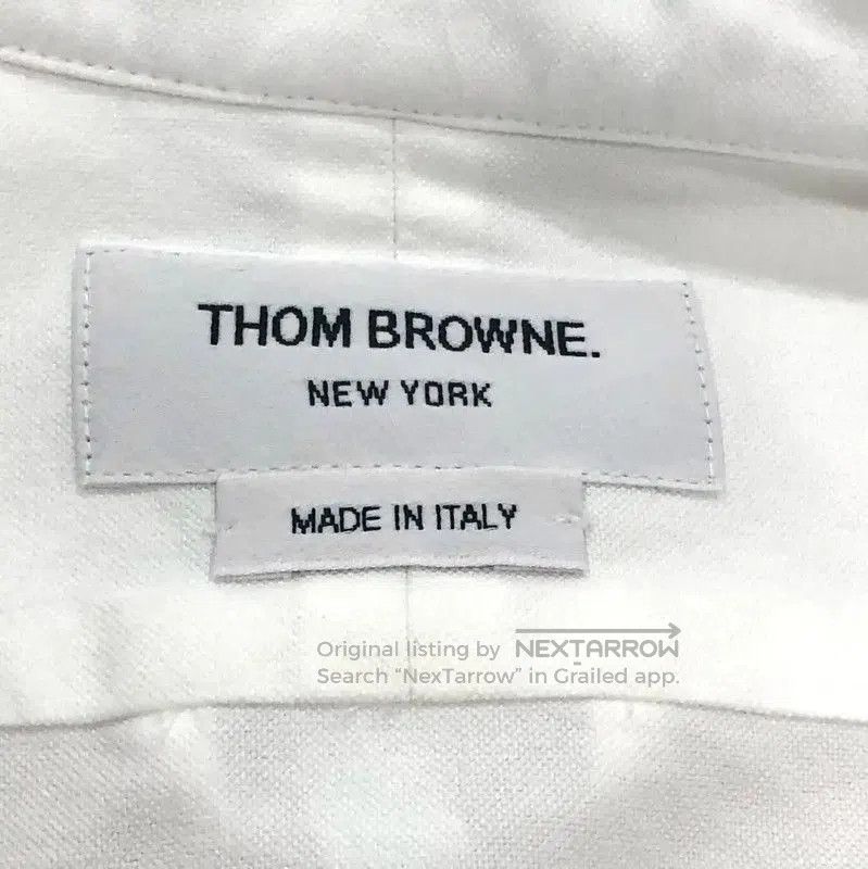 Thom Browne Thom Browne White Embroidered Long Sleeve Shirt . Size US S / EU 44-46 / 1 - 5 Thumbnail