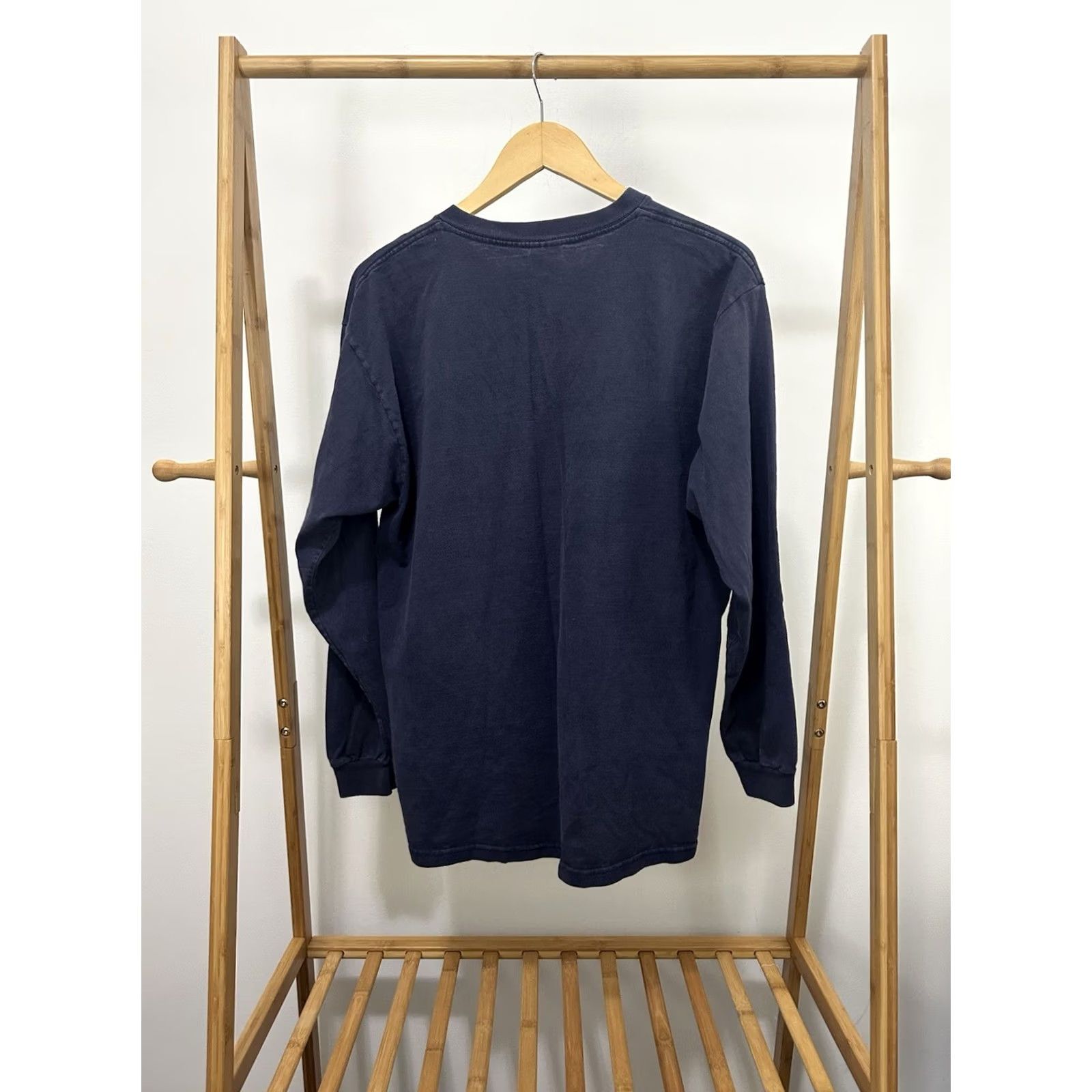 Delta VTG Faded BLANK Essential Long Sleeve WIP Work Delta T-Shirt Size L Blue Mens Shirt Size US L / EU 52-54 / 3 - 2 Thumbnail