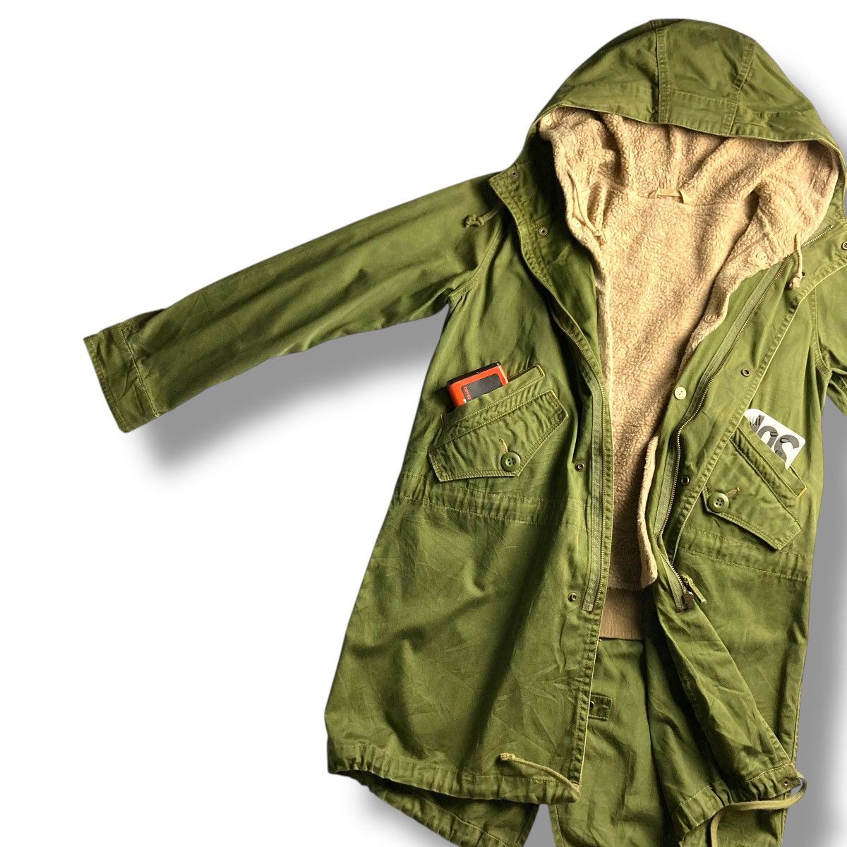 Le Grande Bleu (L.G.B.) 🇯🇵 CUBE SUGAR WORKWEAR LINED FLEECE FISHTAIL PARKA JACKET Size US M / EU 48-50 / 2 - 8 Thumbnail
