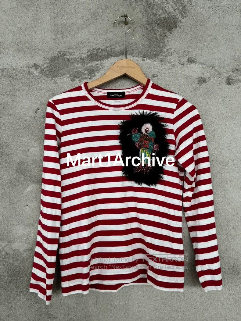 Comme des Garcons Comme Des Garcons Furry Bead Stripe Long-Sleeve Size S / US 4 / IT 40 - 1 Thumbnail