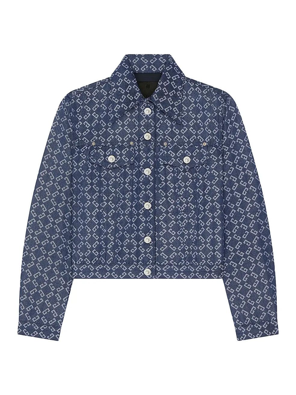 Givenchy o1w1db10326 Monogram Denim Jacket in Blue Size S / US 4 / IT 40 - 1 Thumbnail