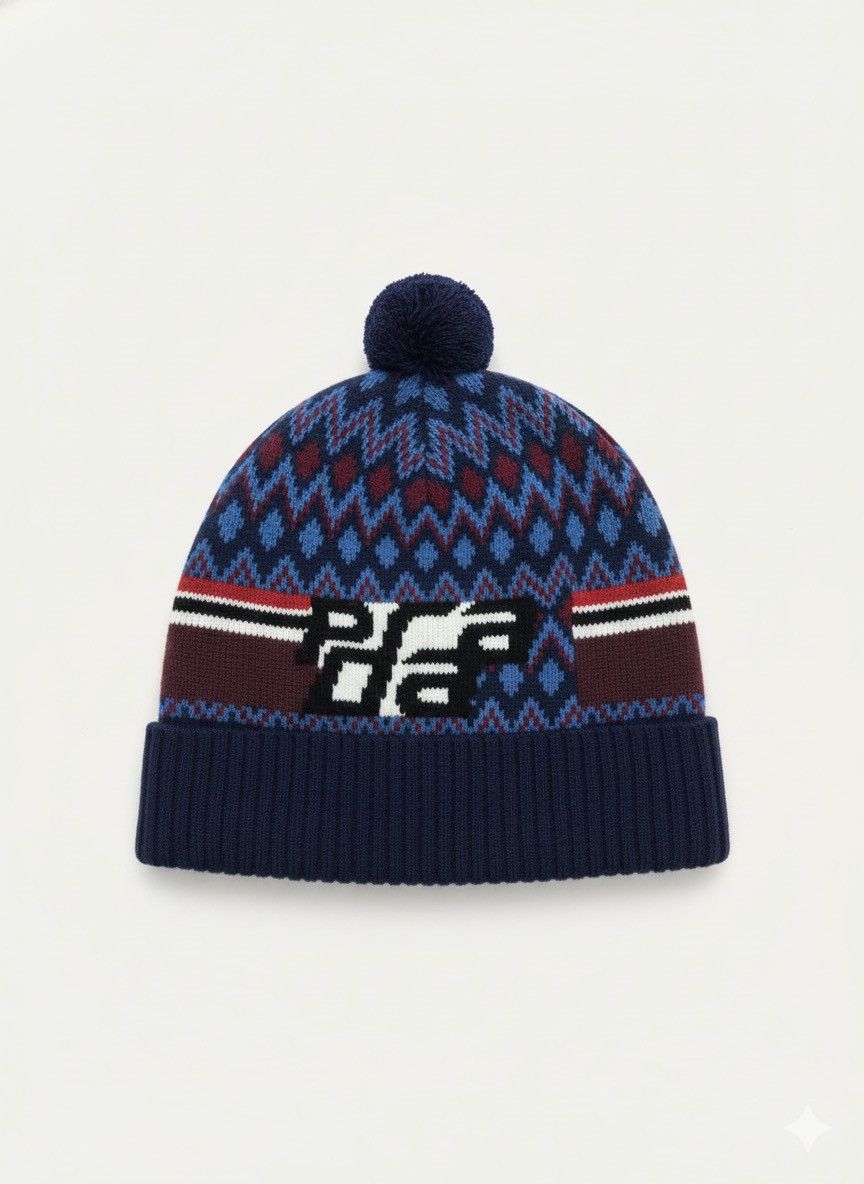 Prada jacquard logo knit beanie hat