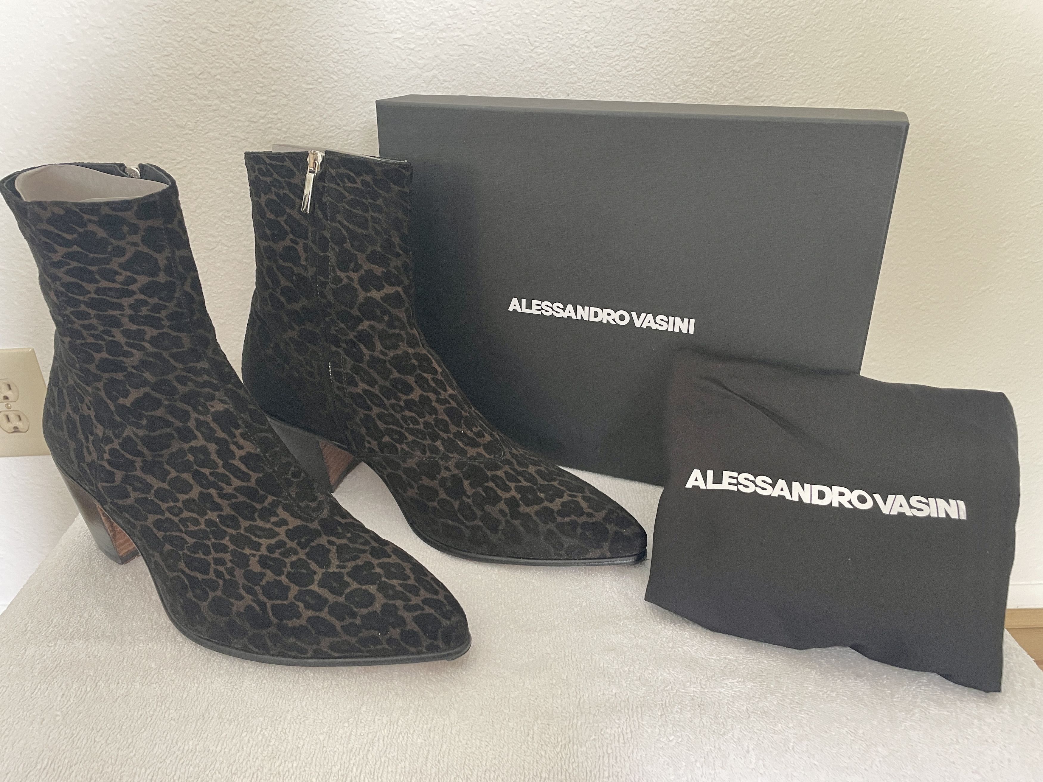 ALESSANDRO VASINI Nico Leopard Print Boot Size US 13 / EU 46 - 1 Thumbnail