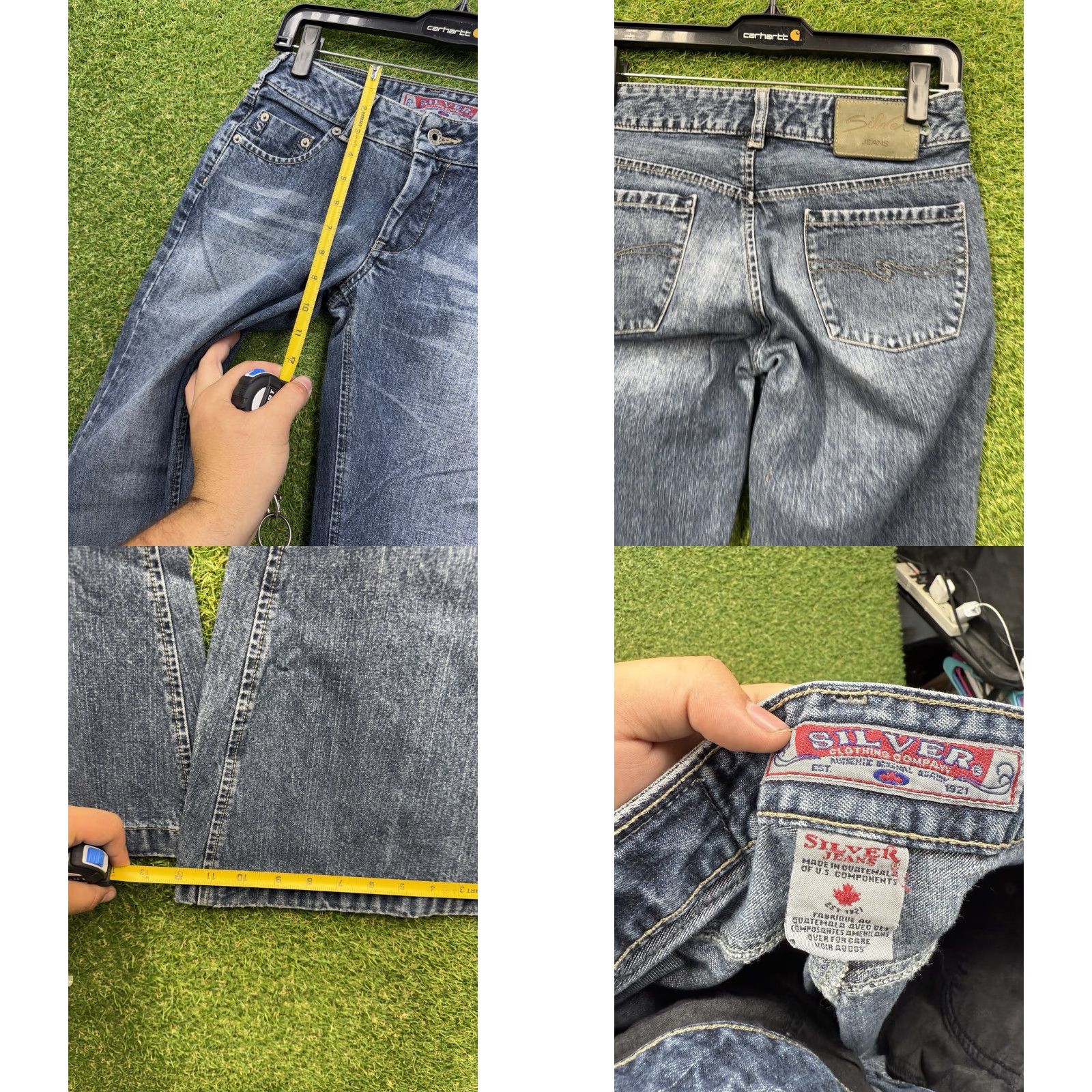 Silver Jeans Co. VINTAGE Silver Jeans Womens Flared Jeans 27/31 Dark Wash Blue Denim 20" Pockets Pants Size 27" / US 4 / IT 40 - 8 Thumbnail