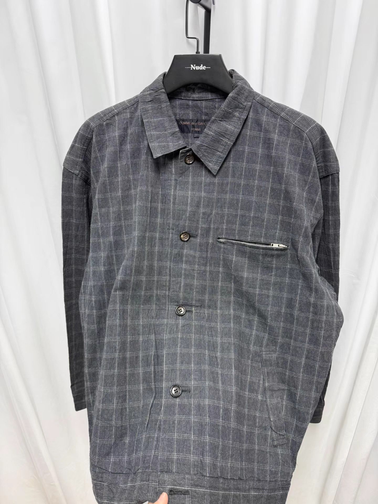 Comme des Garcons Homme Comme des Garçons Homme Plaid Pleated Pocket Jacket K20 Size US M / EU 48-50 / 2 - 5 Thumbnail
