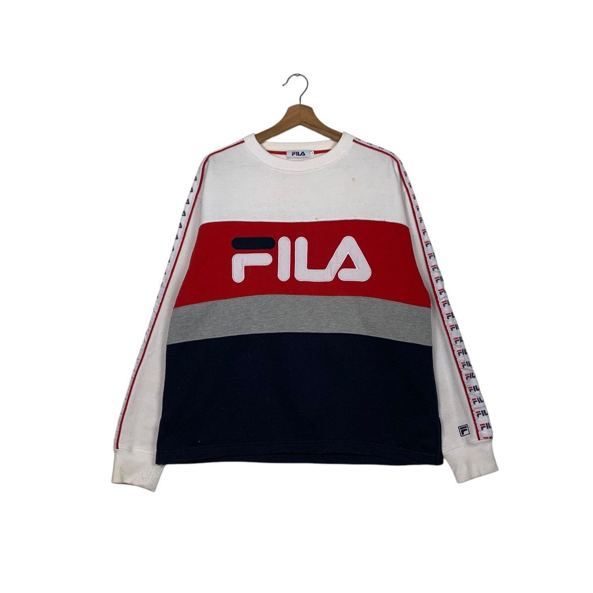 Fila FILA Big Logo Sidetape Crewneck Sweatshirt #2520-C114 Size US M / EU 48-50 / 2 - 1 Thumbnail