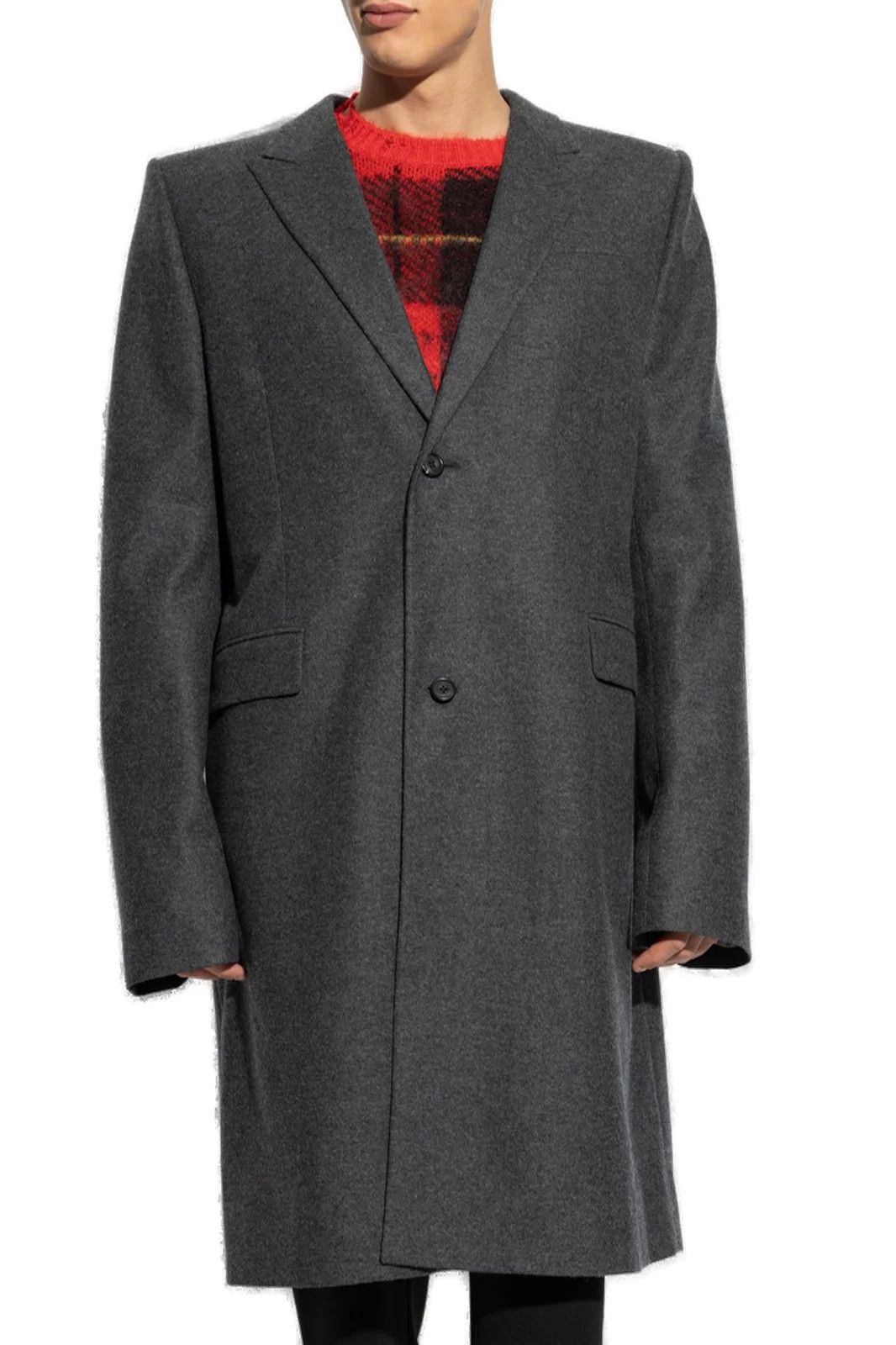 Alexander McQueen o1w1db100925 Stacked Shoulder Overcoat in Black Size 54R - 2 Thumbnail
