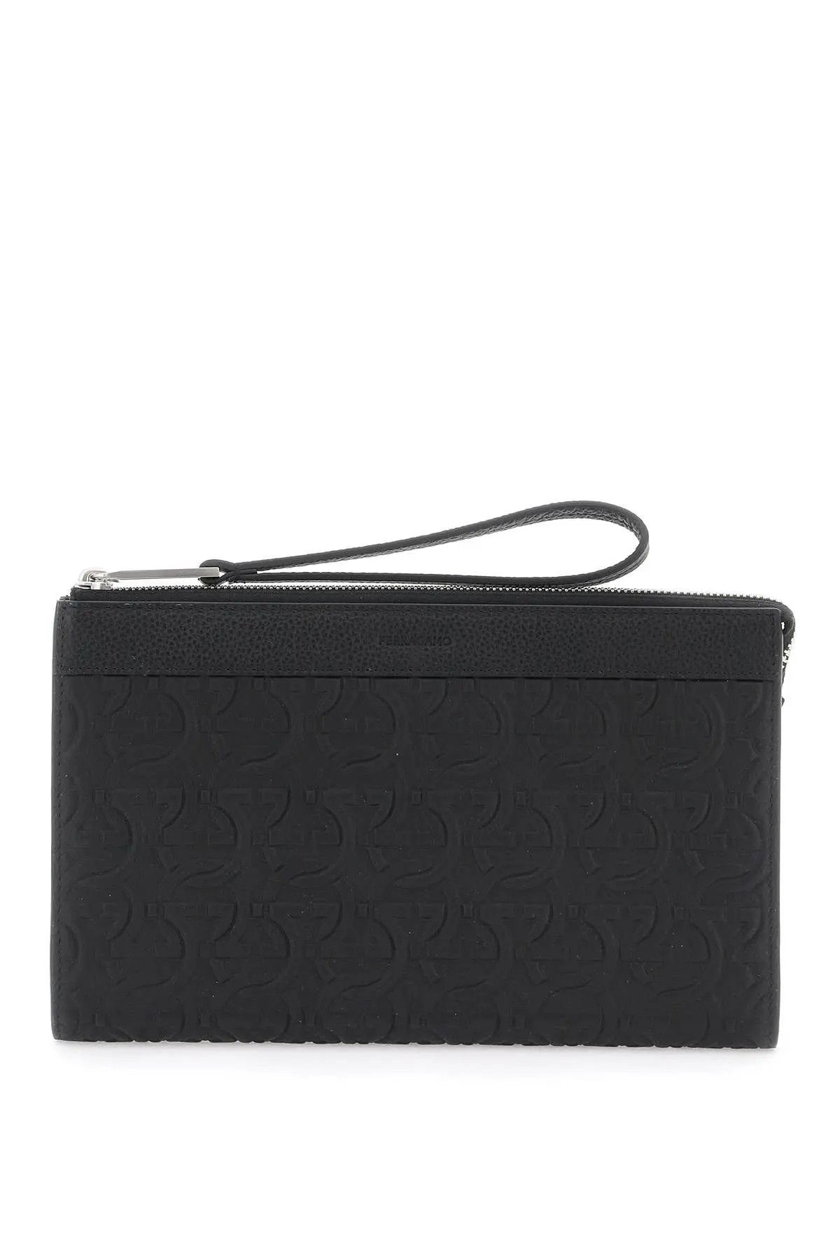 image of Salvatore Ferragamo O1S22I1N0324 Size-Os Gancini Pouch In Black, Men's