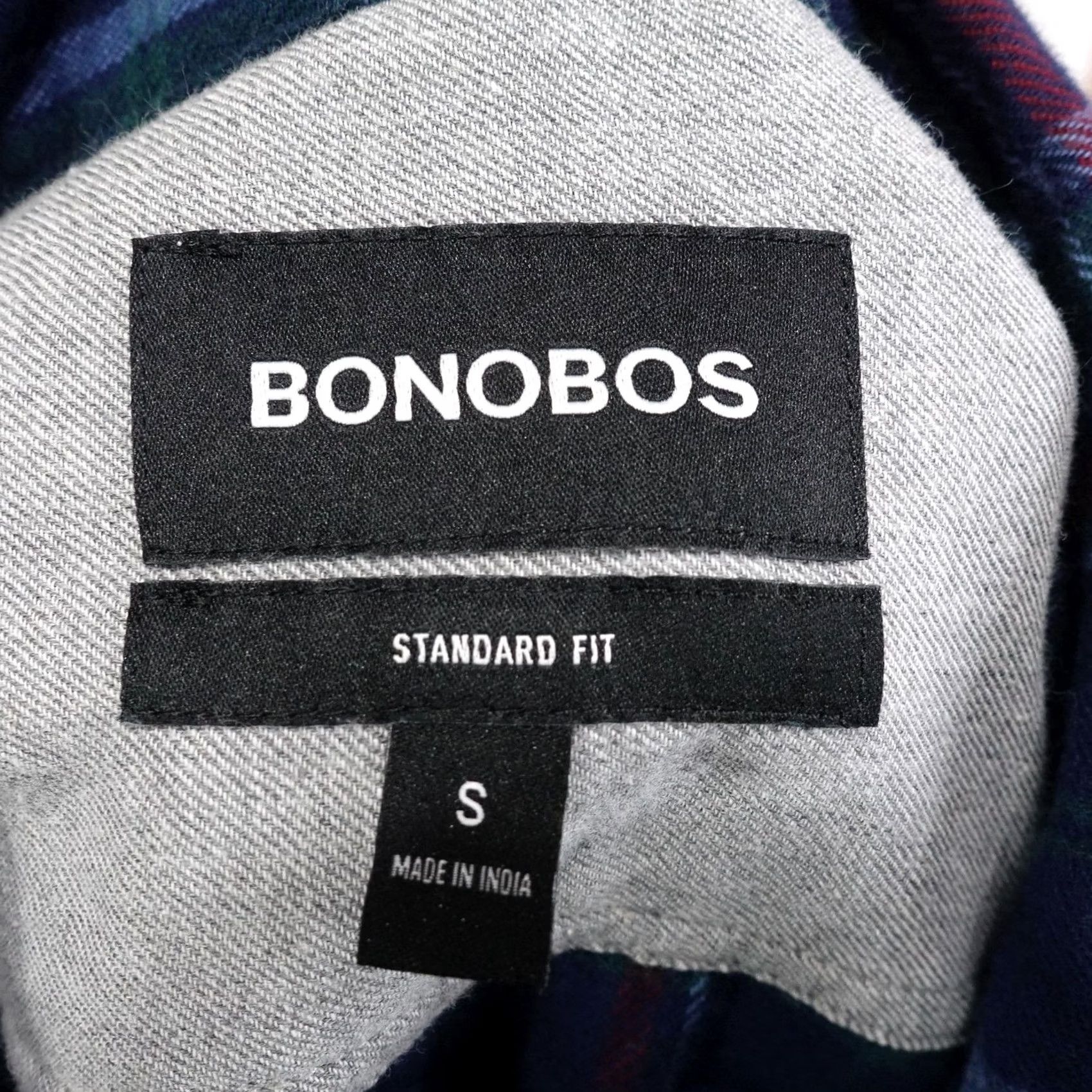 Bonobos Bonobos Shirt Mens S Blue Plaid Flannel Long Sleeve Button-Up Standard Fit Size US S / EU 44-46 / 1 - 5 Thumbnail